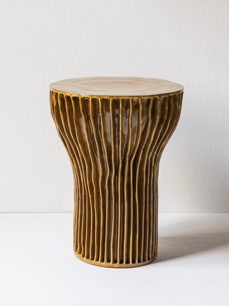Persephone' Side Table by Christopher Merchant Studio | The Oblist — handcrafted ceramic, earthy tones
