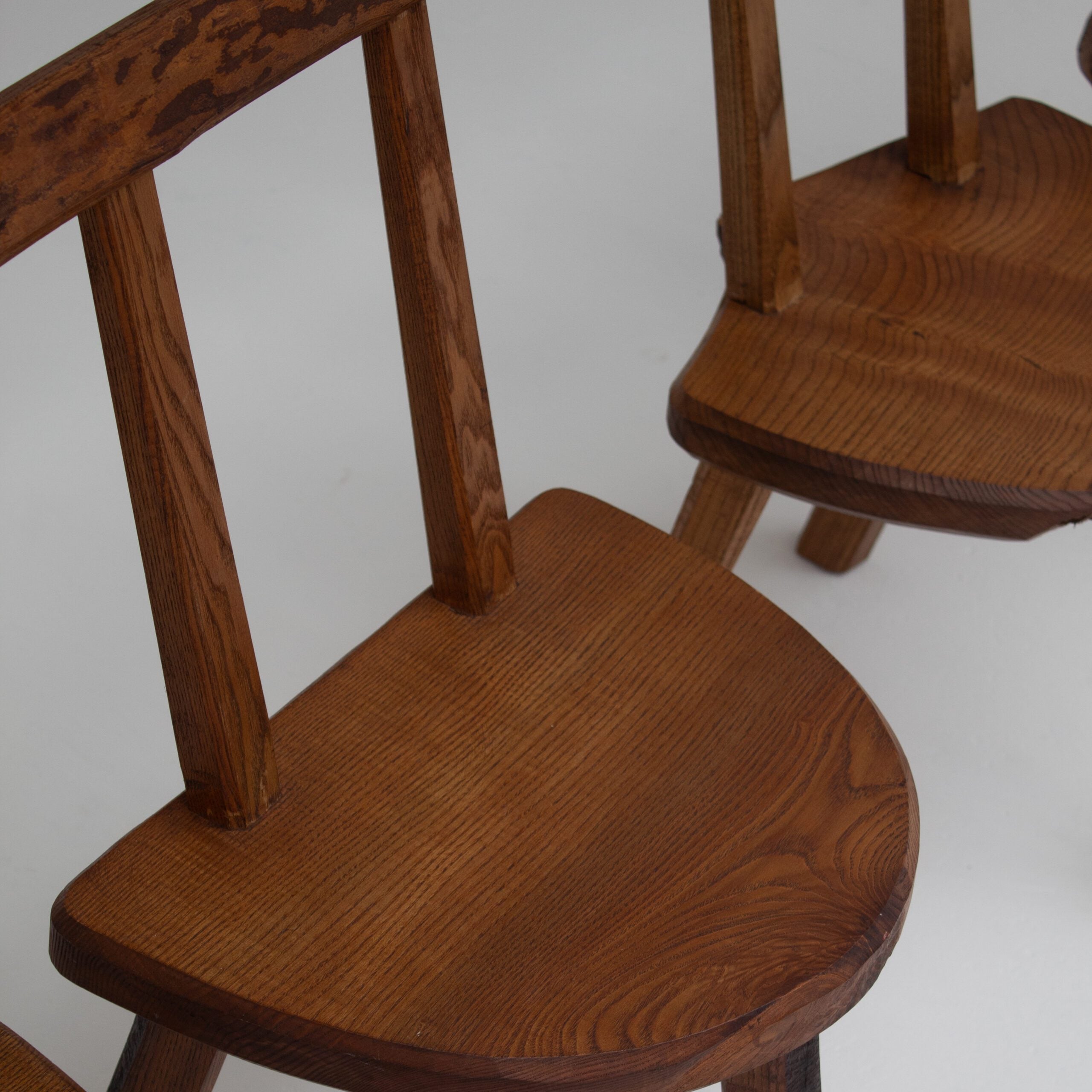 Set of 4 Rustic Wooden Chairs — view 9