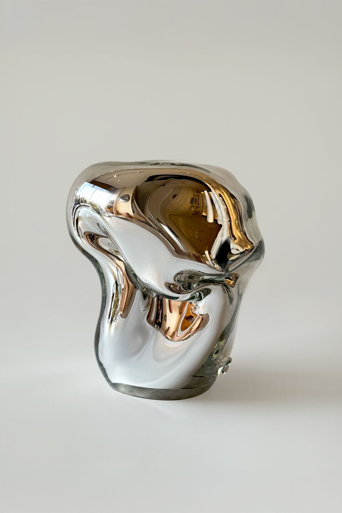 Wave Stool / Side Table II by HOMA | The Oblist — metallic finish, modern design