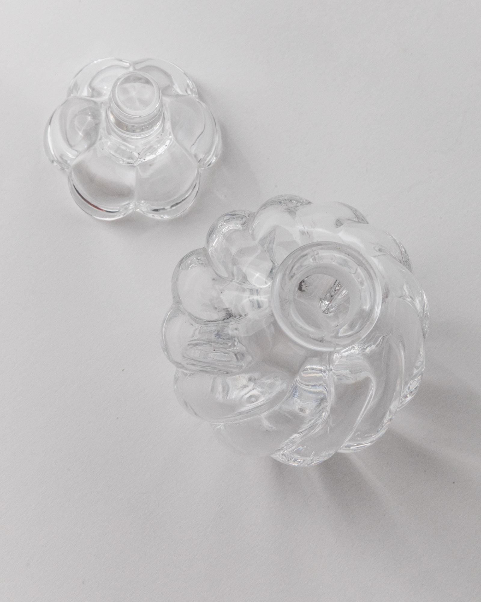 1950s Murano Glass Perfume Bottle — top view on white background