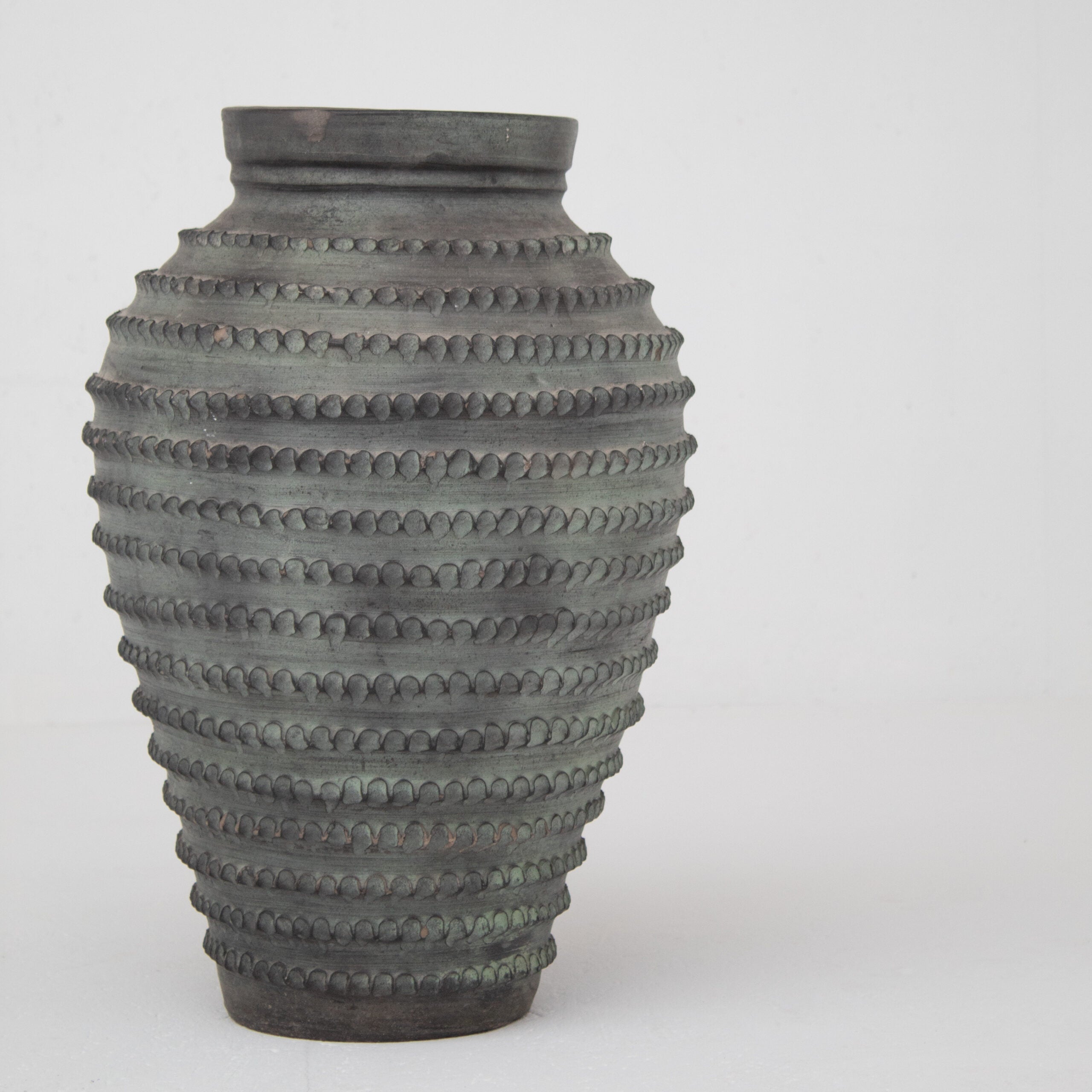 Mid-Century Terracotta Vase from Partenon Manufacture — side angle