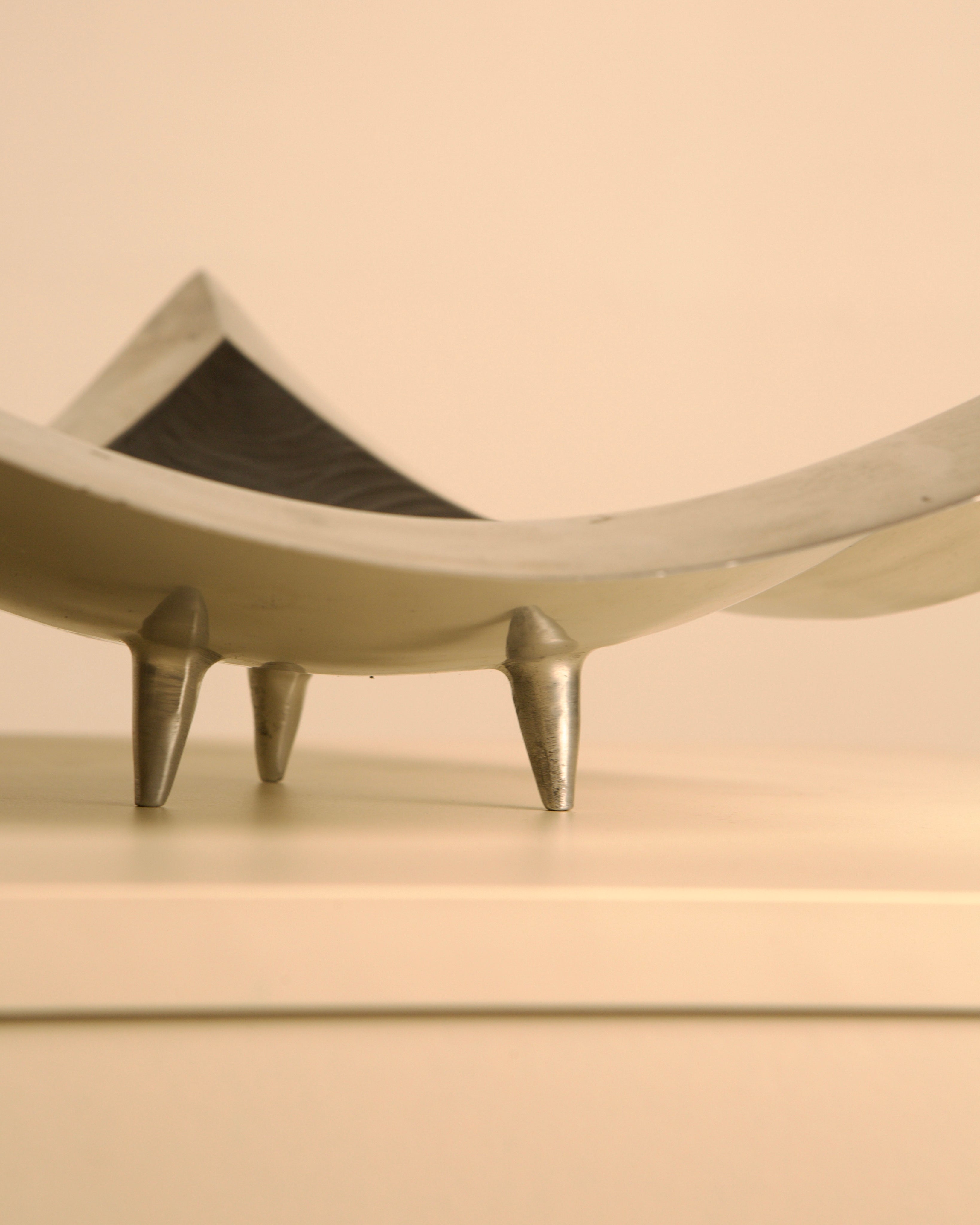 Large 80s Italian Brandani valet tray — side angle