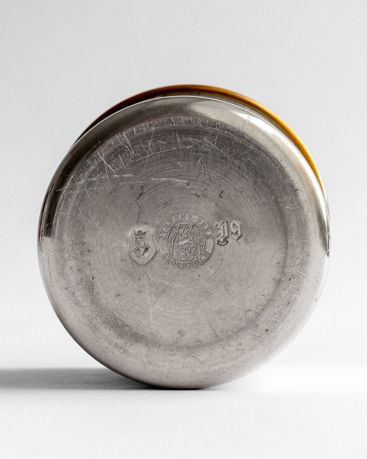 Pewter and Brass Lidded Vessel by Estrid Ericson for Svenskt Tenn, 1955 — alternate view
