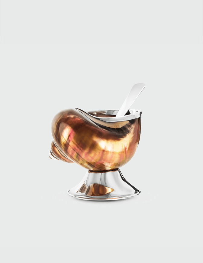 Imperialis Shell Sugar Bowl — close-up of iridescent shell design