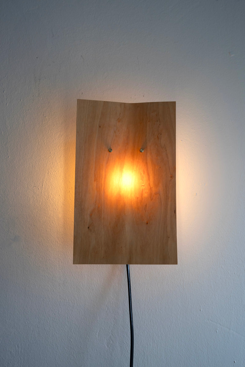 Sconce/Table Lamp Soft Ply (Wood Veneer and Brass) — side angle