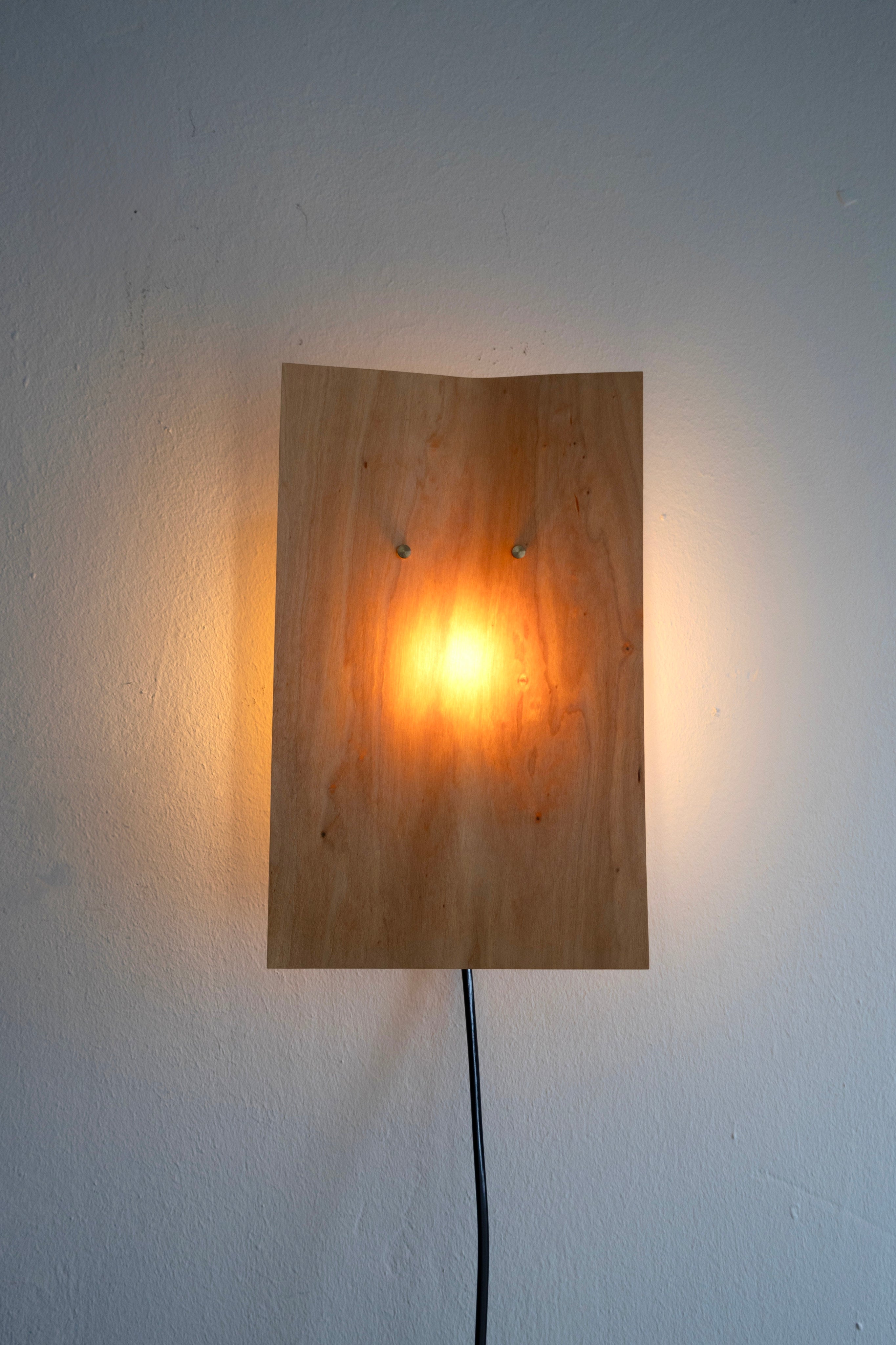 Sconce/Table Lamp Soft Ply (Wood Veneer and Brass) — side angle