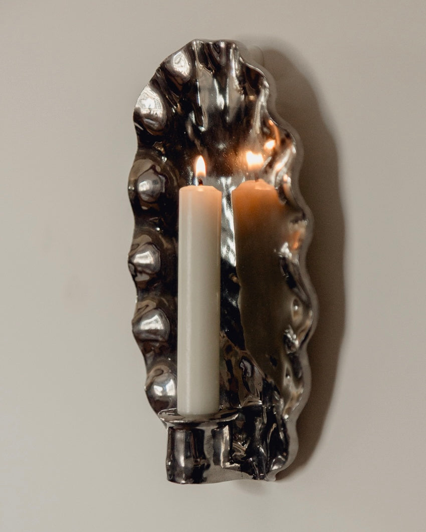 The Ortigia Sconce - 24 Karat Platinum Glaze — lifestyle setting