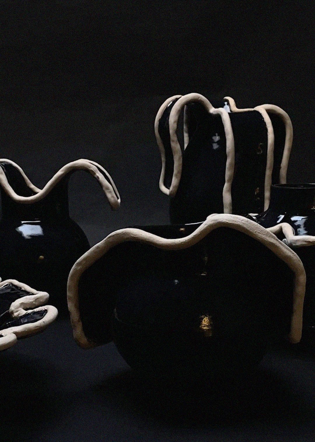 Vase 7/8 Navy Blue Ceramic Collection