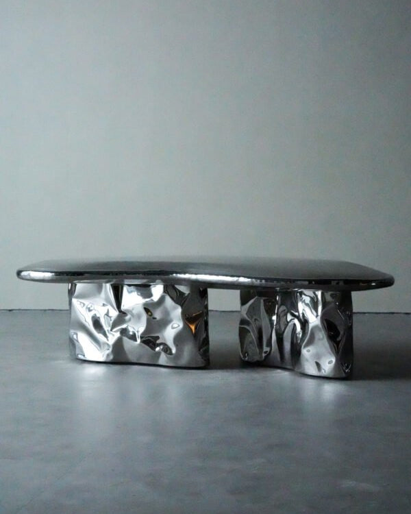 Inflated Steel Coffee Table - Pebble Series by Nitush Aroosh — detail view