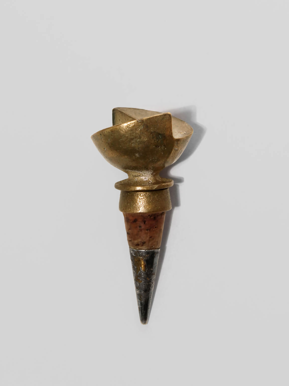 Brutalist Bronze Bottle Stopper by Vintage Stories | The Oblist