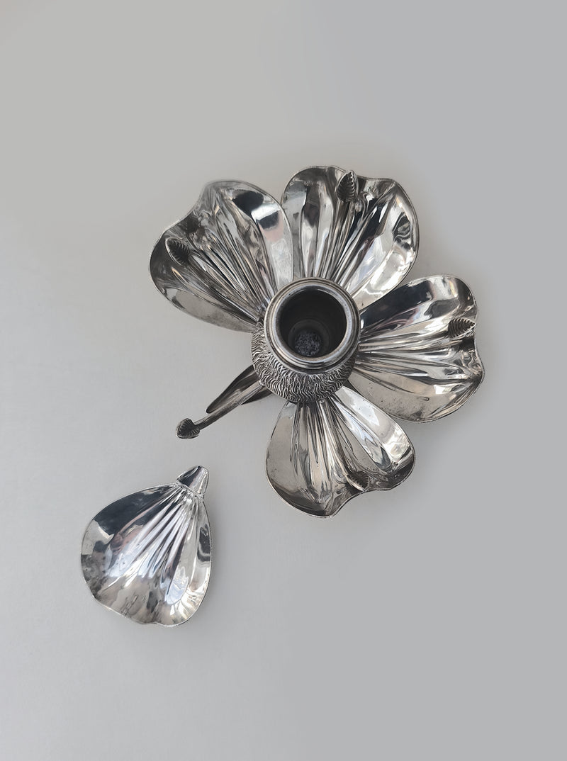 Art Nouveau Floral Candle Holder & Ashtray — side angle