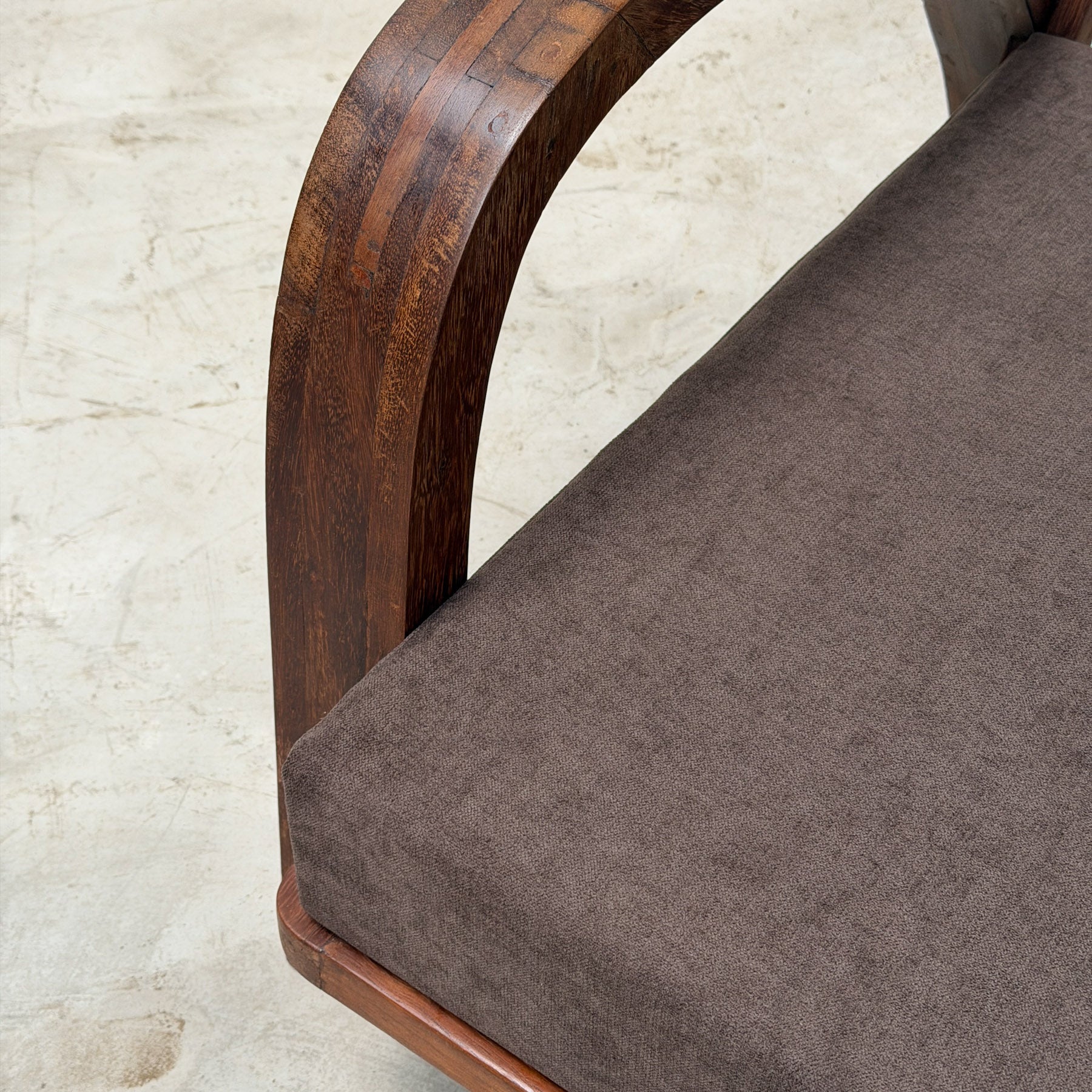 Pair of Mid-Century Armchairs in Exotic Wood — lifestyle setting