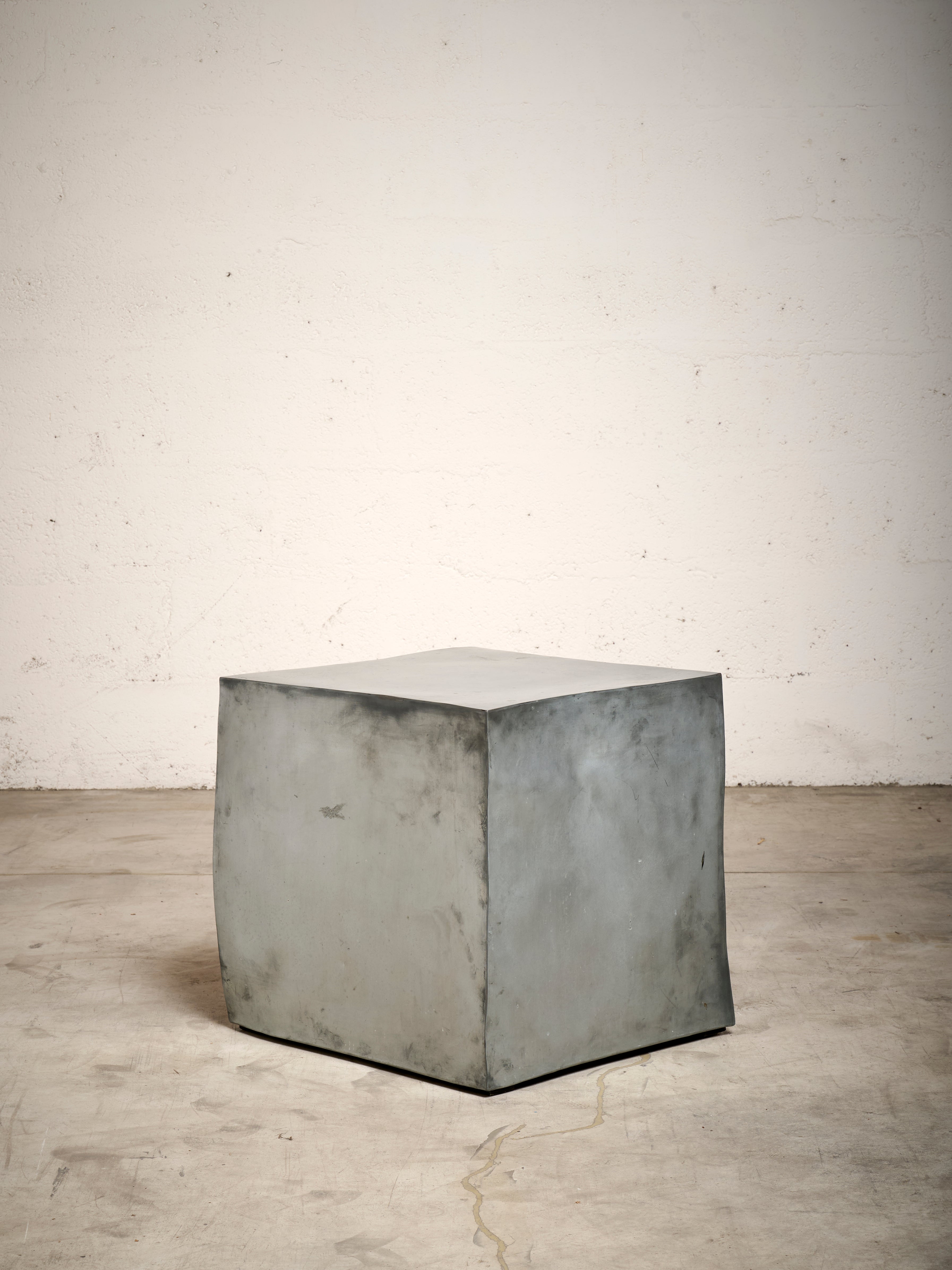 Cube Side Table by Pucci de Rossi, Zinc, France, 2000's