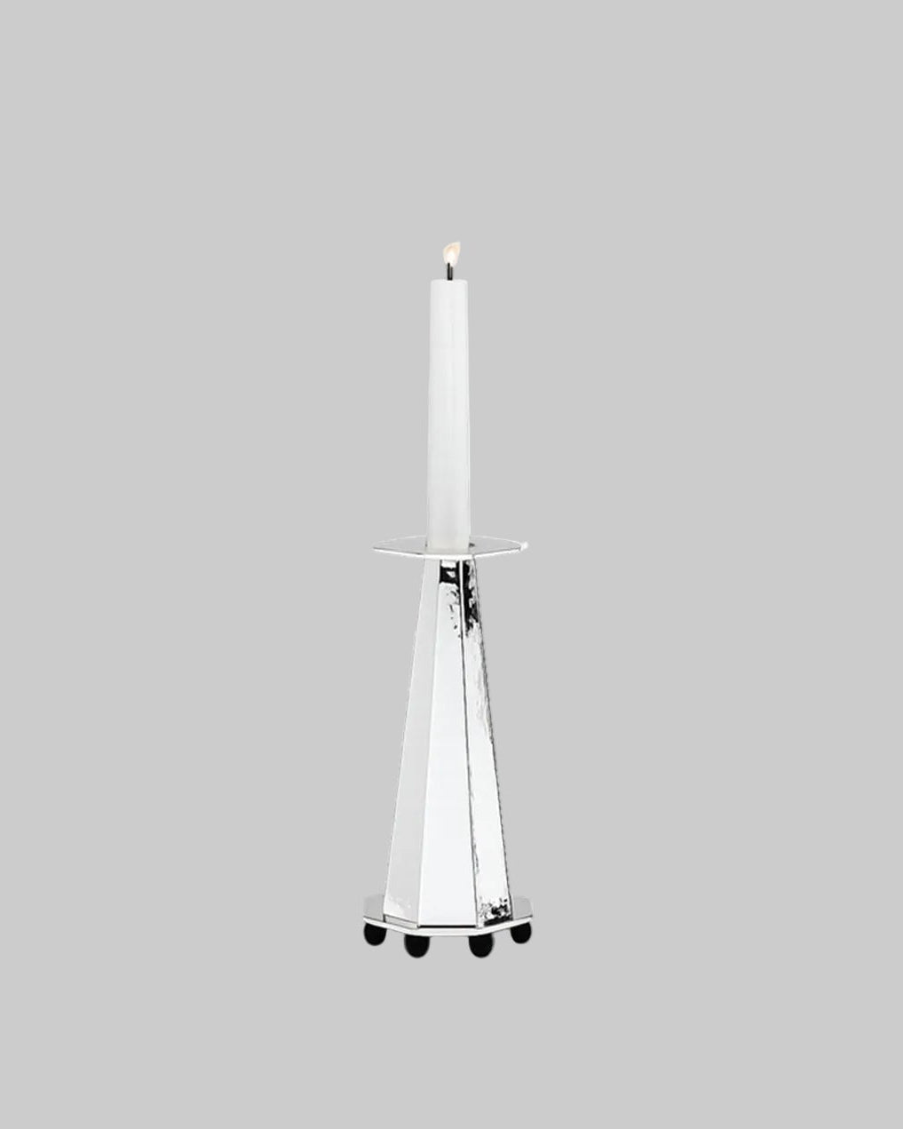 Silver Plated Short Candleholder — close-up of polished silver surface