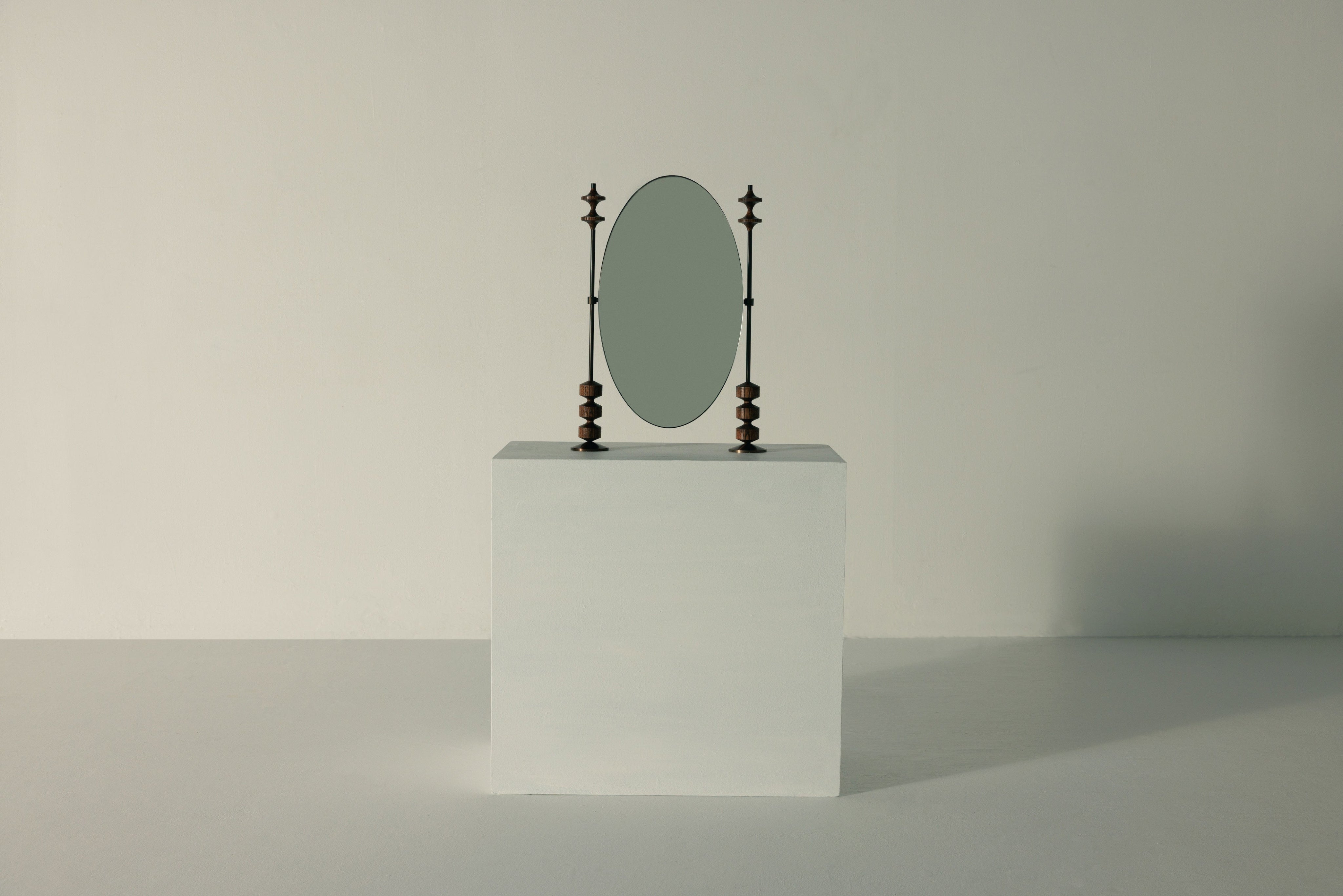 Hour Briar Vanity Mirror — side angle