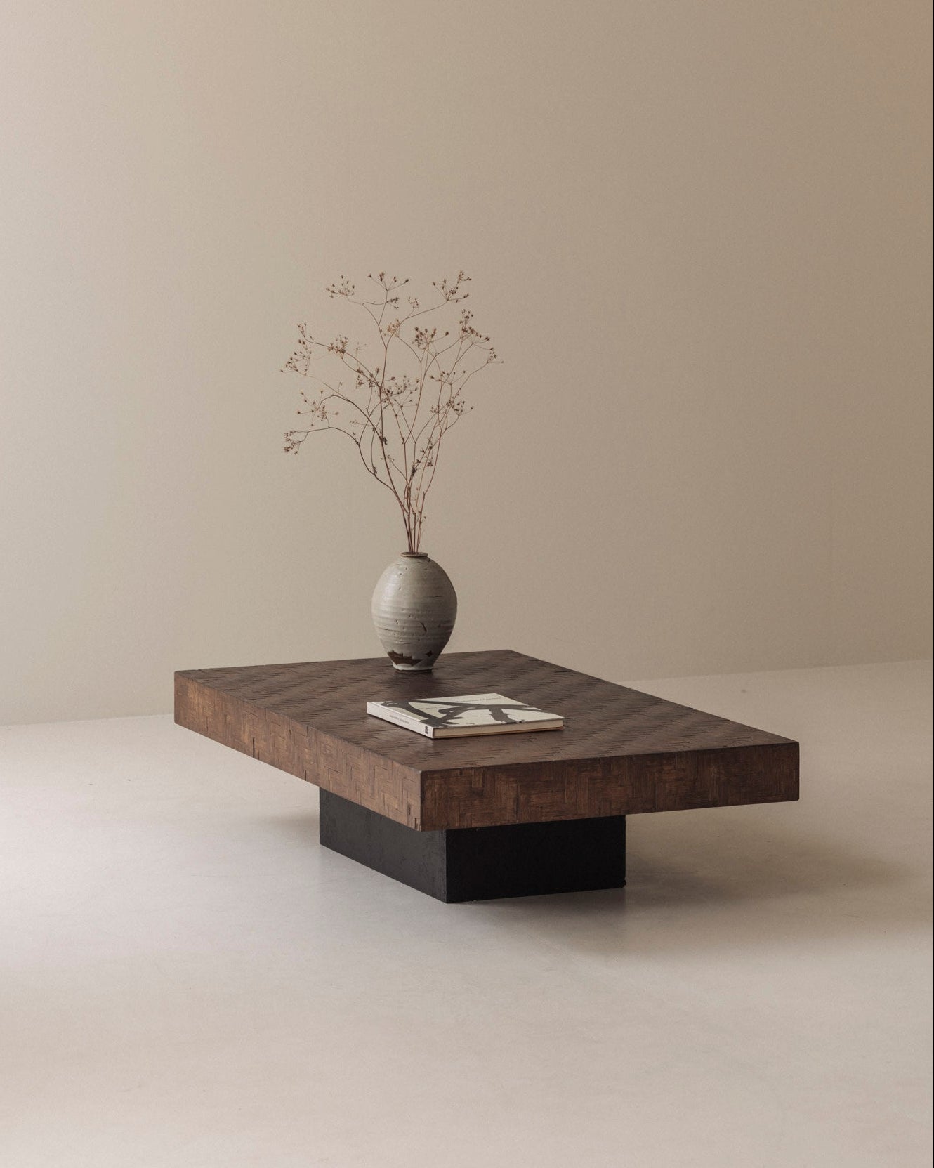 Rectangular Stained Bamboo Coffee Table, France 1960s — detail view