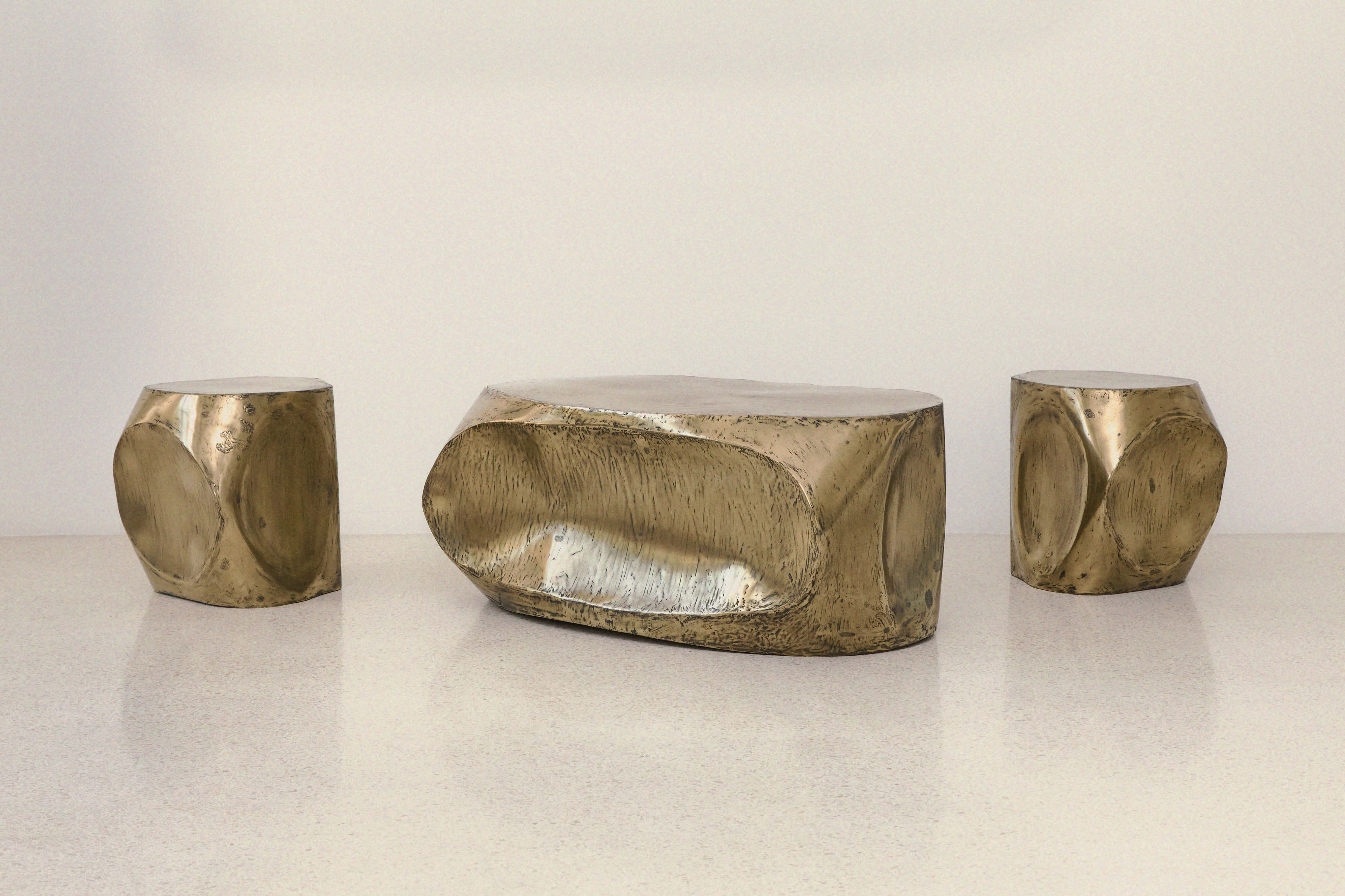 The ROCHER Medium Coffee Table in Brass Resin