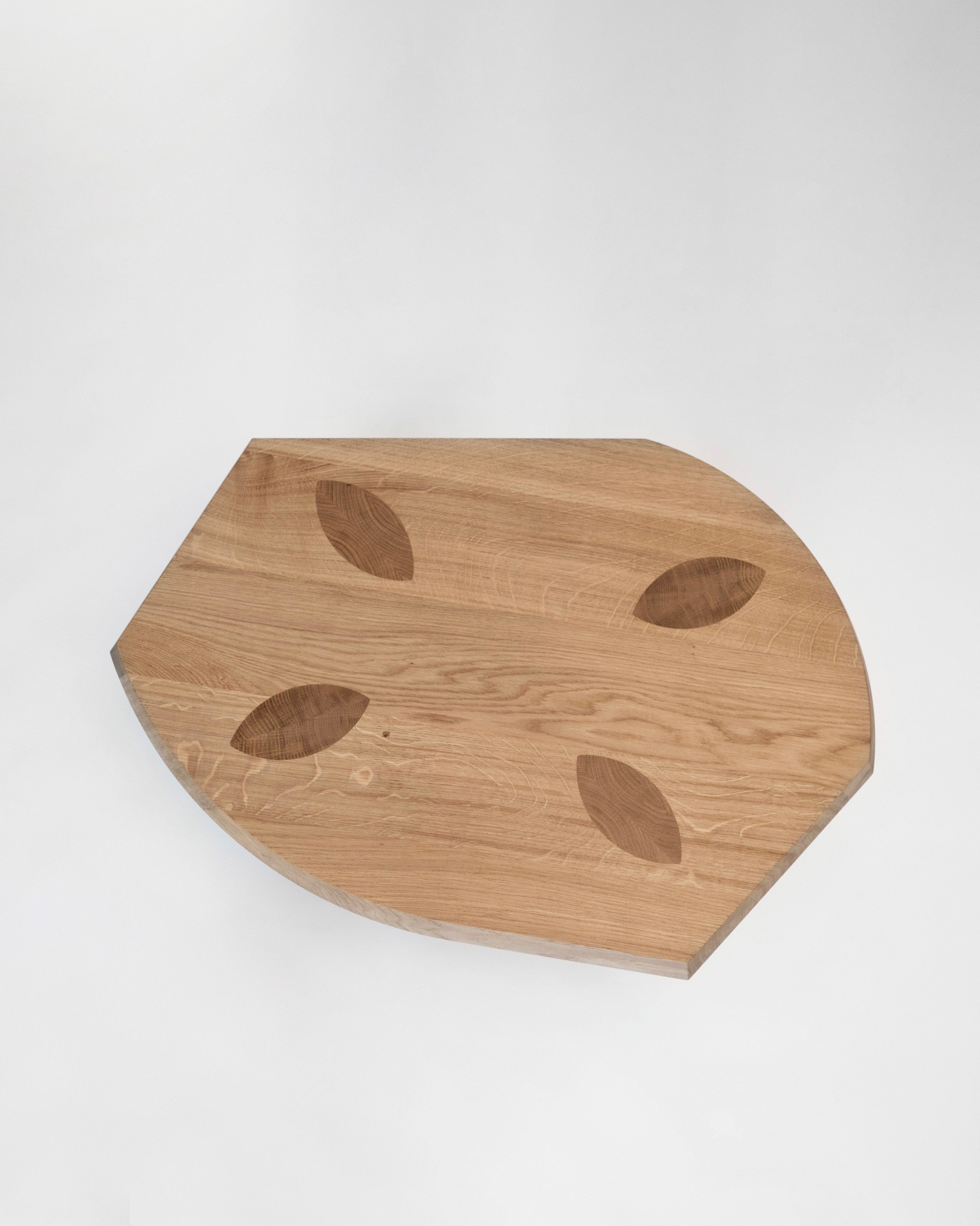 Gilbert Small Coffee Table - Oak — top view of hexagonal oak surface