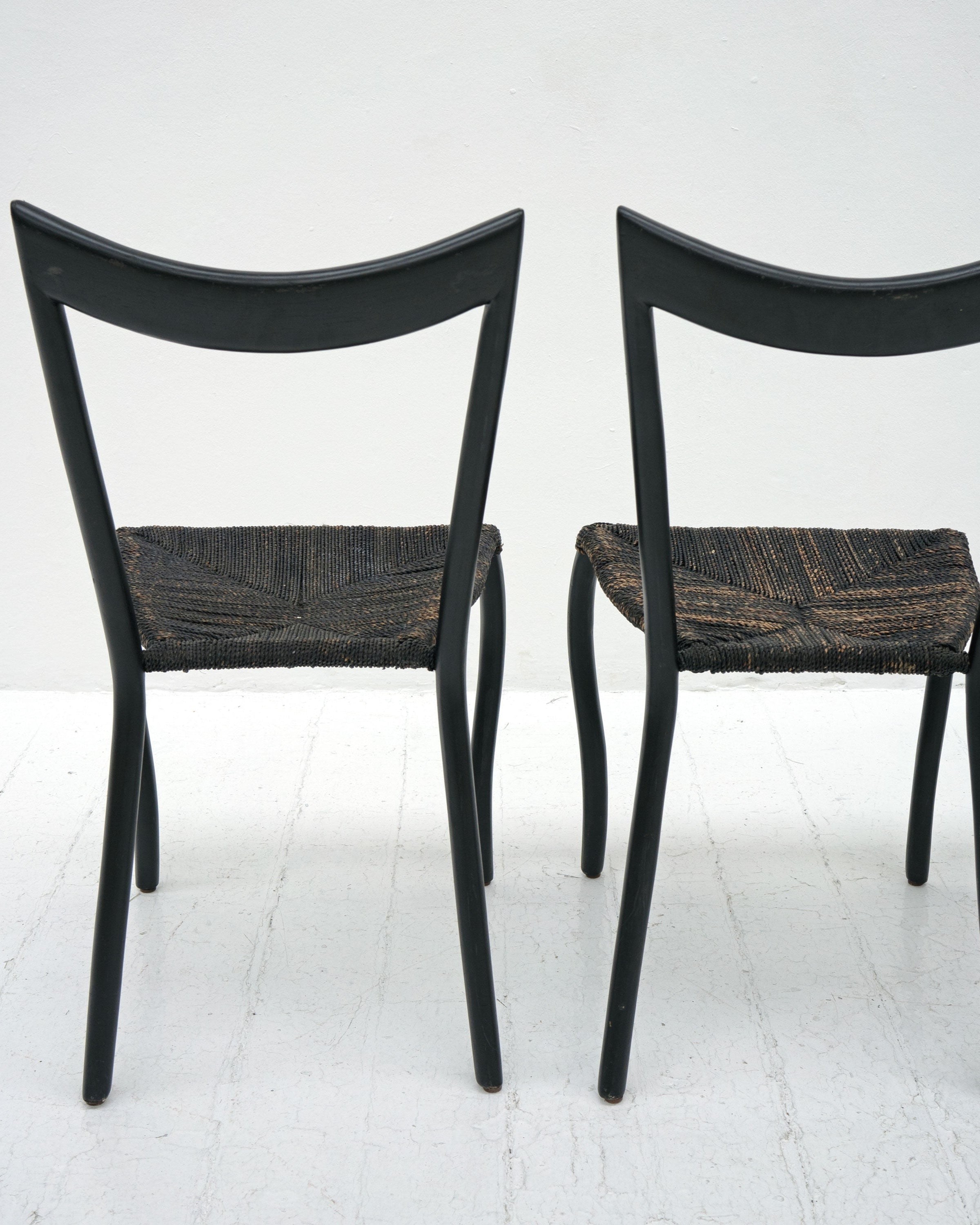 Black Manila Dining Chairs by Val Padilla for Conran 1980s