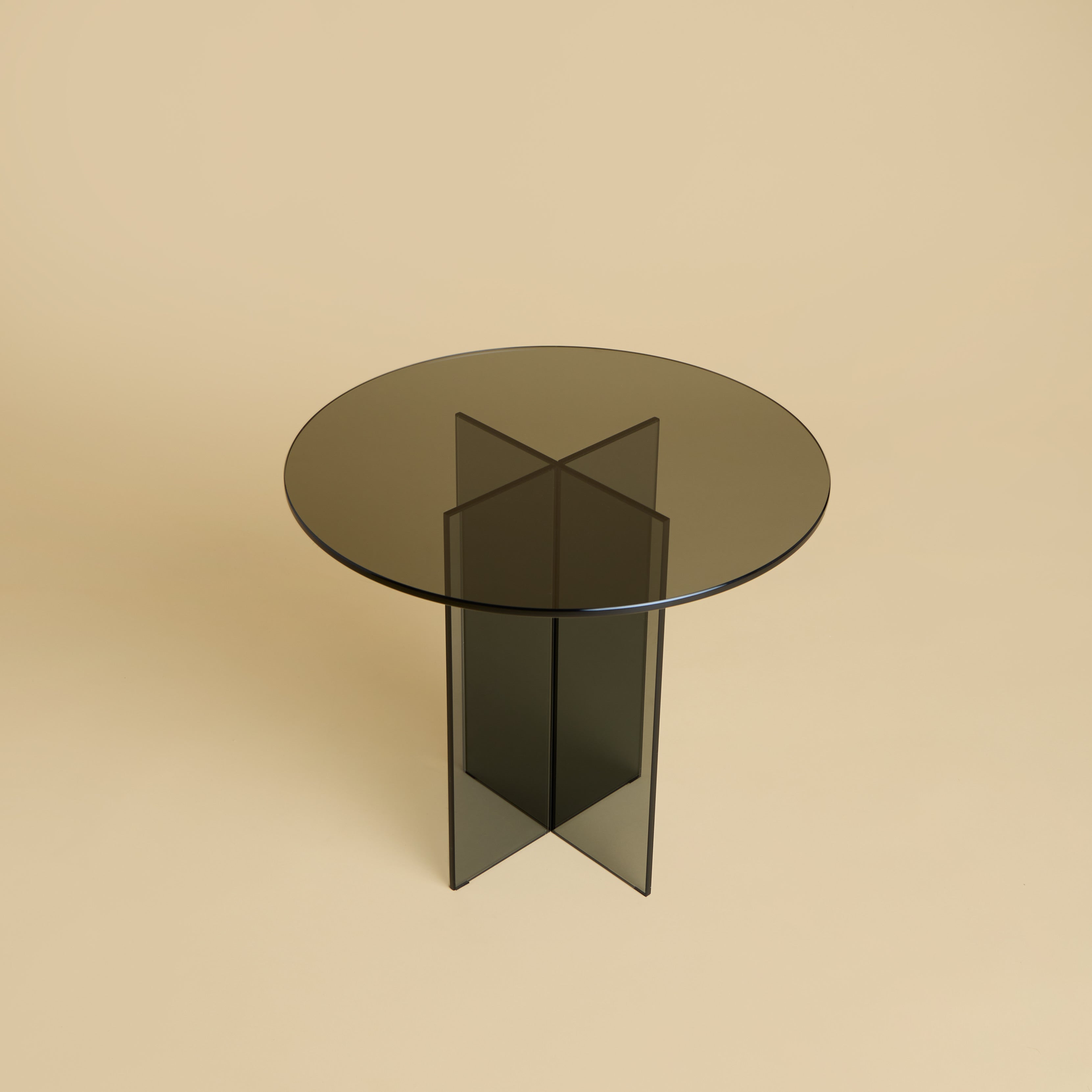 Round Glass Side Table - AMAMI Series — in context