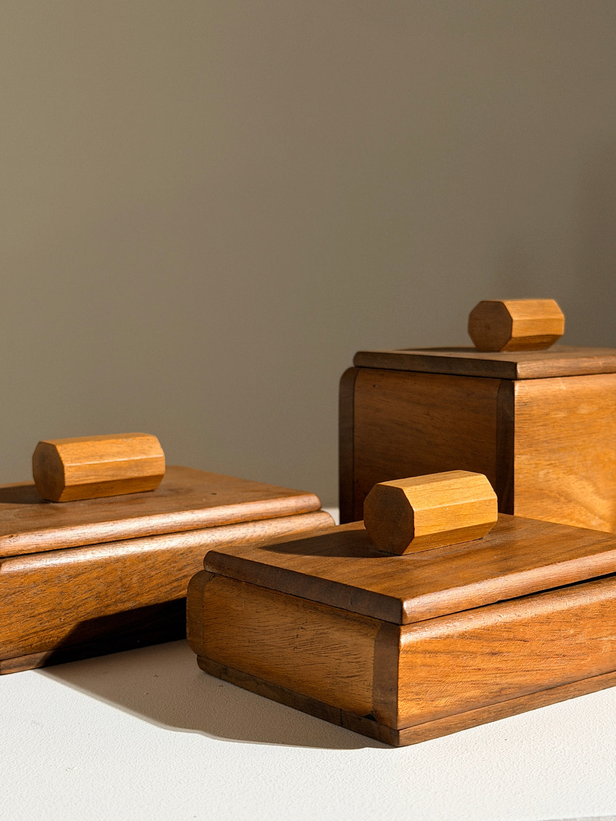 Set of three Art-deco boxes, France, circa 1920. — detail view