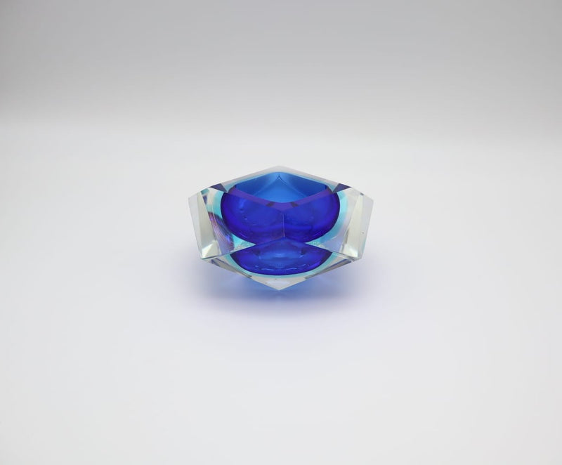 Mid-Century Faceted Murano Sommerso Glass Bowl by Flavio Poli, 1960s by Forma Finds | The Oblist