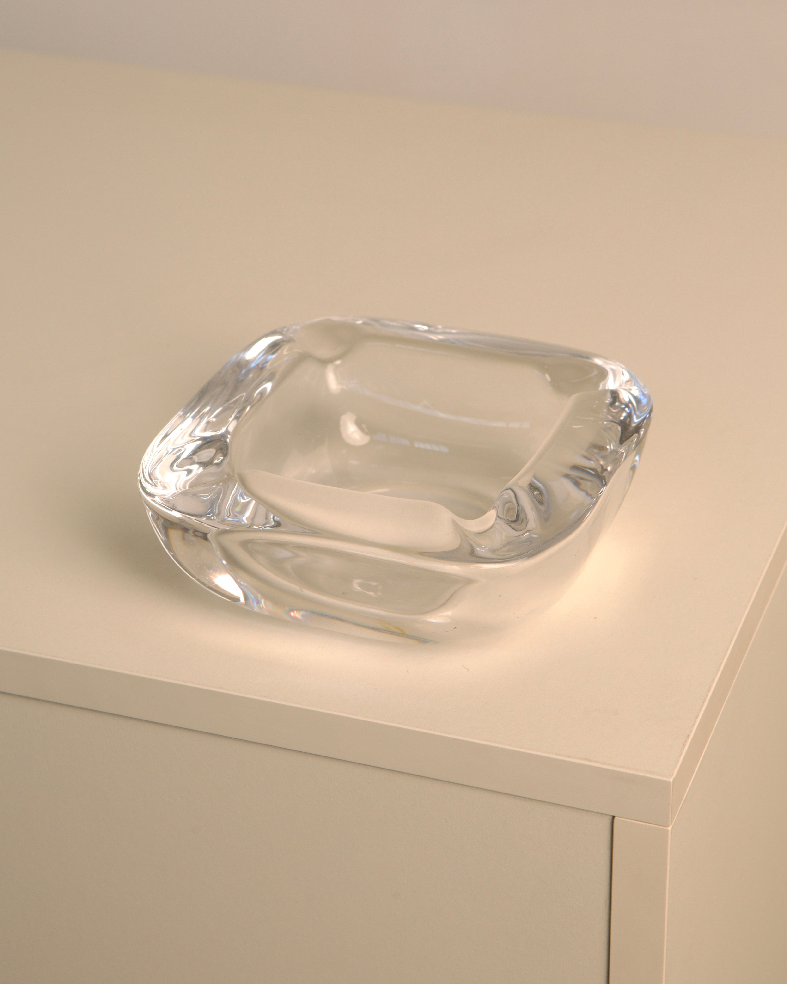 Cendrier Carré Italien en Verre de Murano Années 70