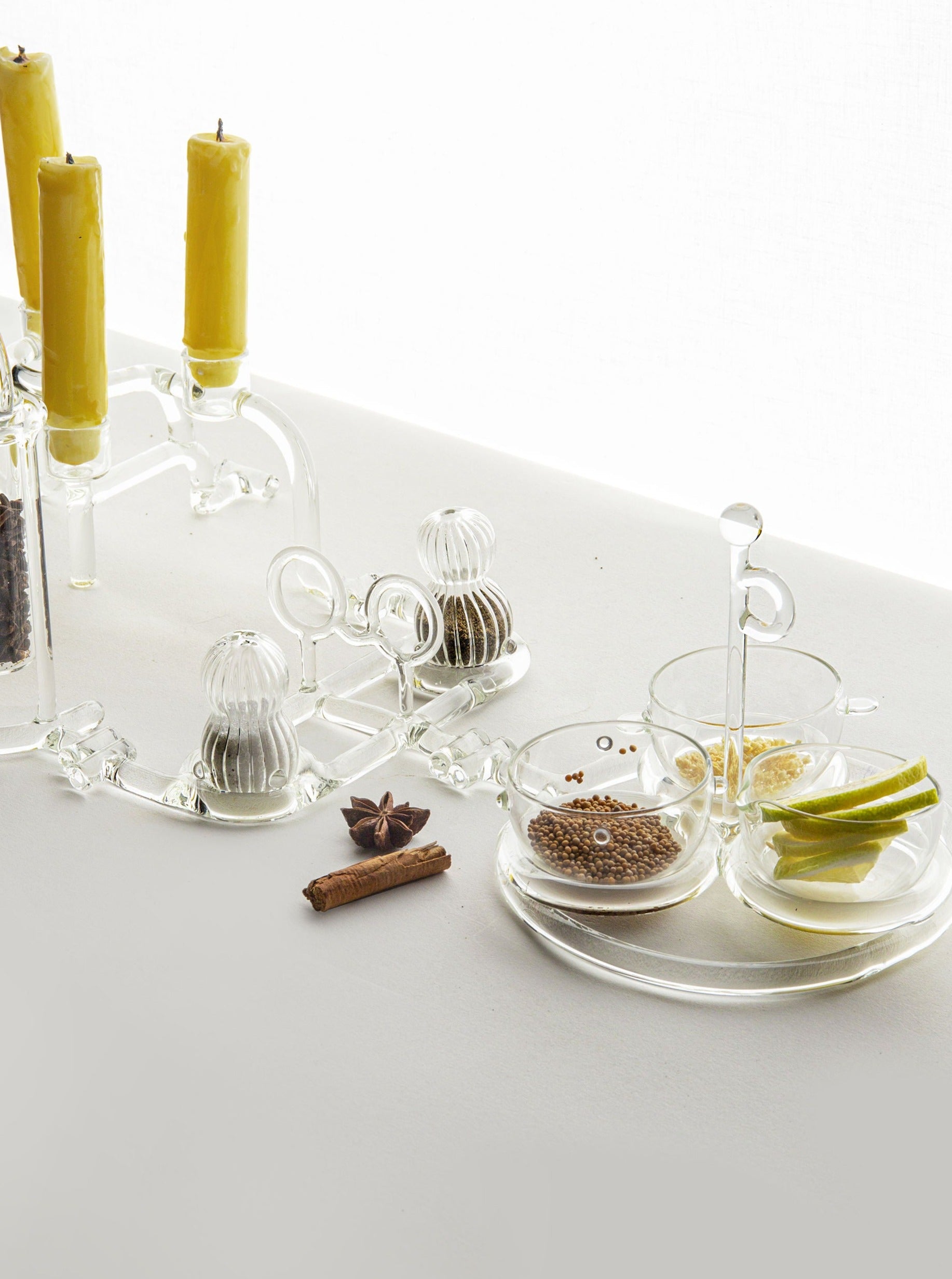Gravy boat Sio2 — placed on white table with glass accessories