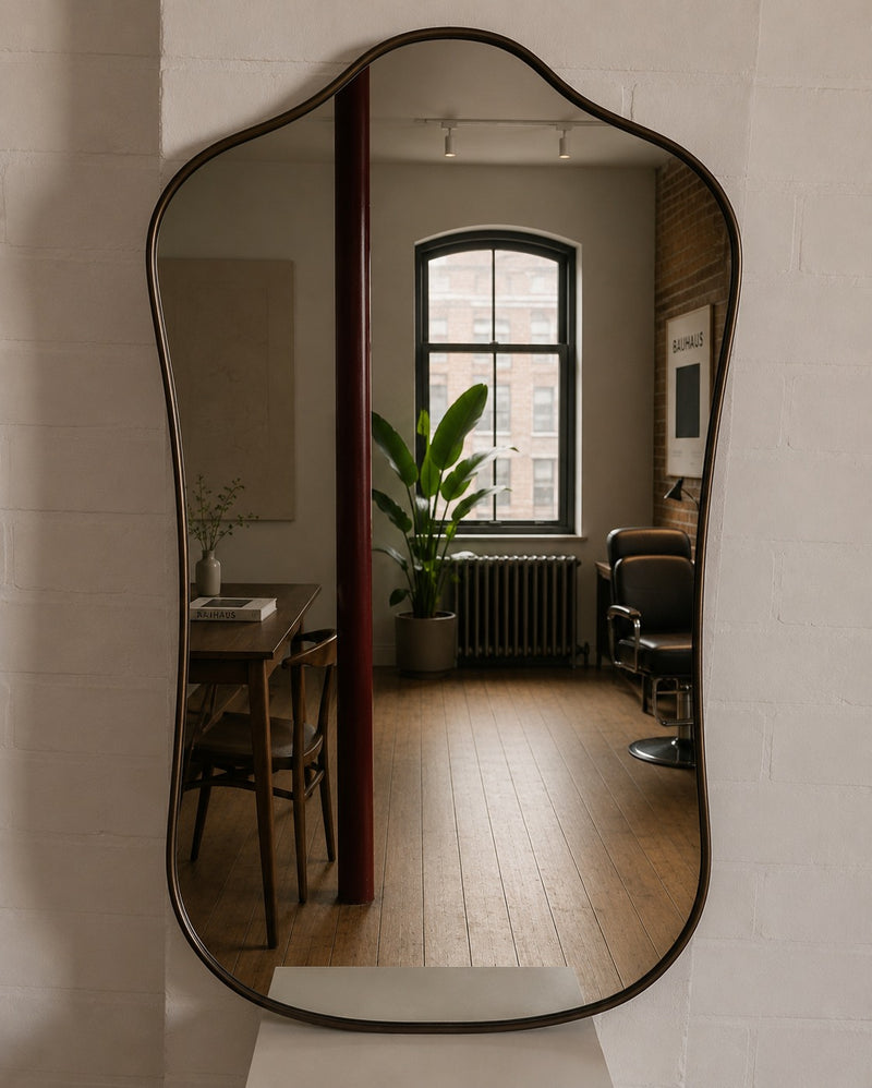 Italian Brass Shield Mirror by Passé The Store | The Oblist