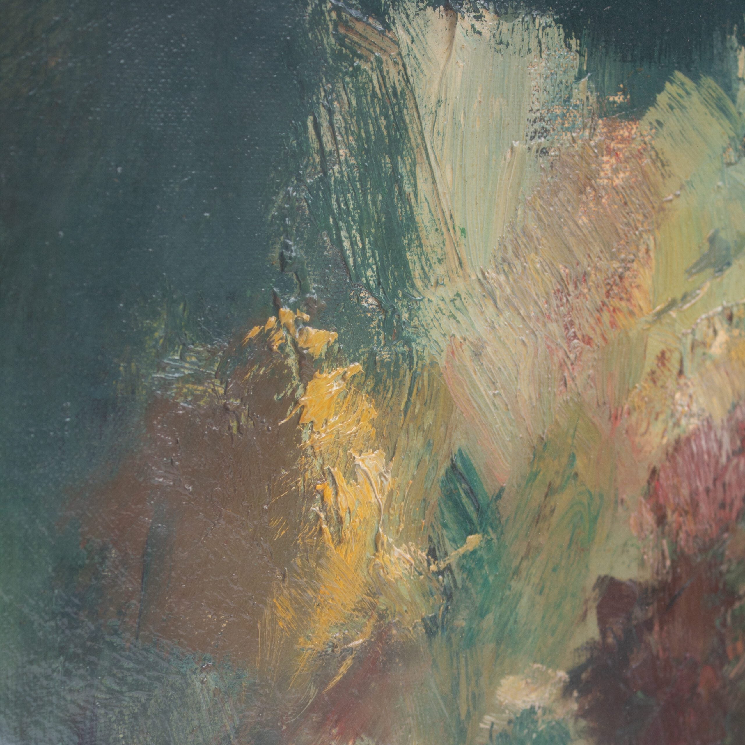 Expressive Abstract Floral Painting by Lamberti Lamberto — detail view