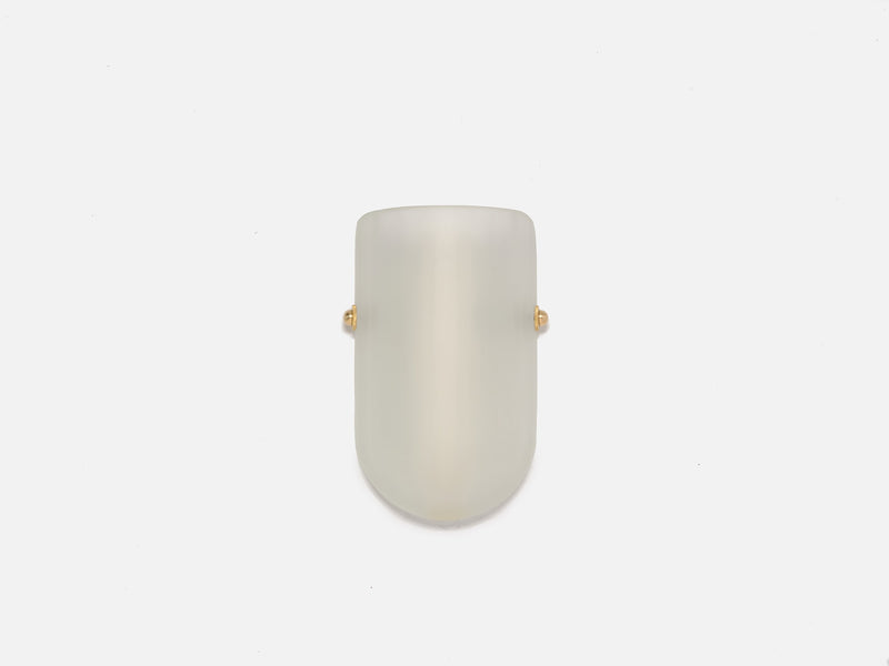 Selene Mezzo Blown Colored Glass Wall Sconce with Etched Finish and Brass Metal Hardware — detail view