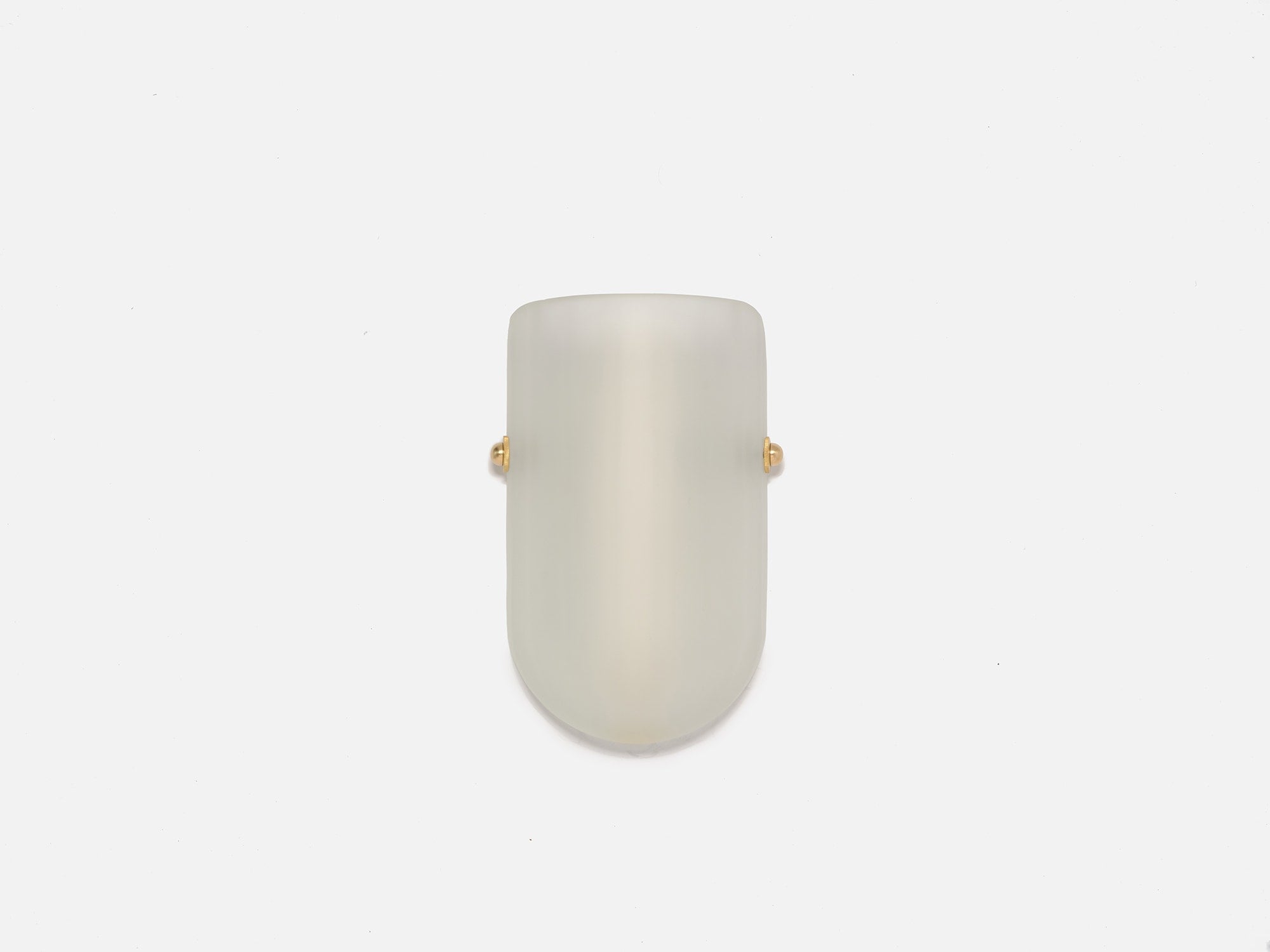 Selene Mezzo Blown Colored Glass Wall Sconce with Etched Finish and Brass Metal Hardware — detail view