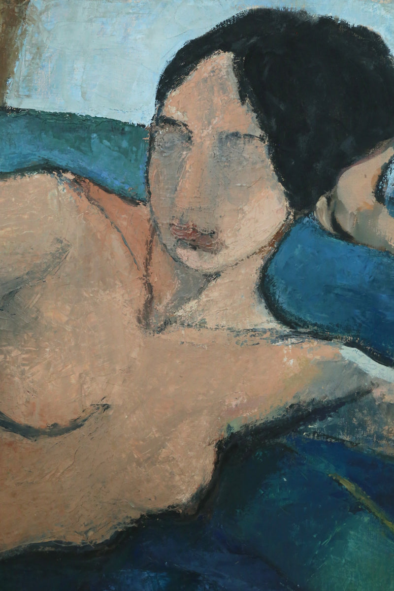 Reclining Nude, Original Painting by Sandra Orlovsky — close-up of skin tones and brushwork