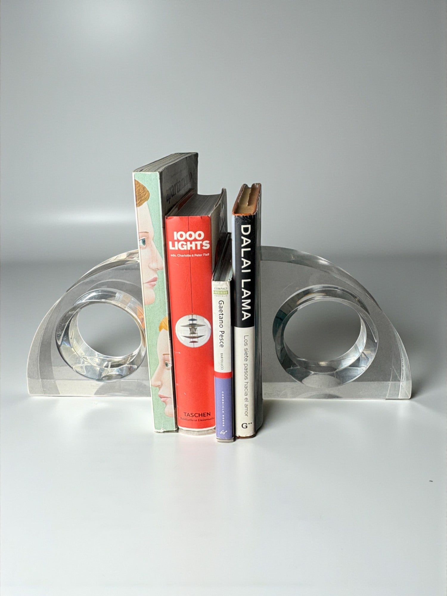 Felice Antonio Botta Lucite Bookends, Italy, 1970s by Malamar Studio | The Oblist