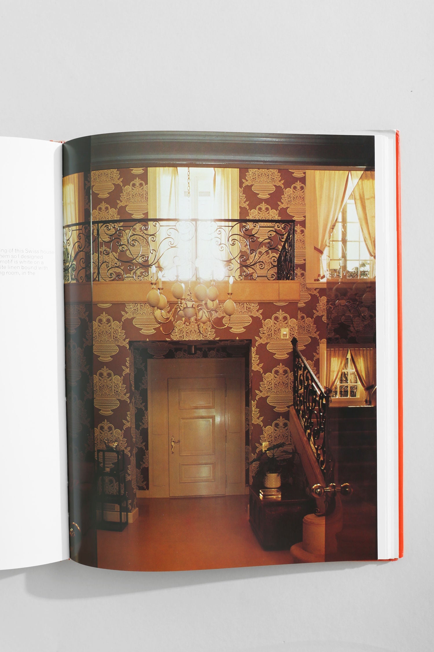 David Hicks on Home Decoration' Book — interior view of ornate hallway with wallpaper