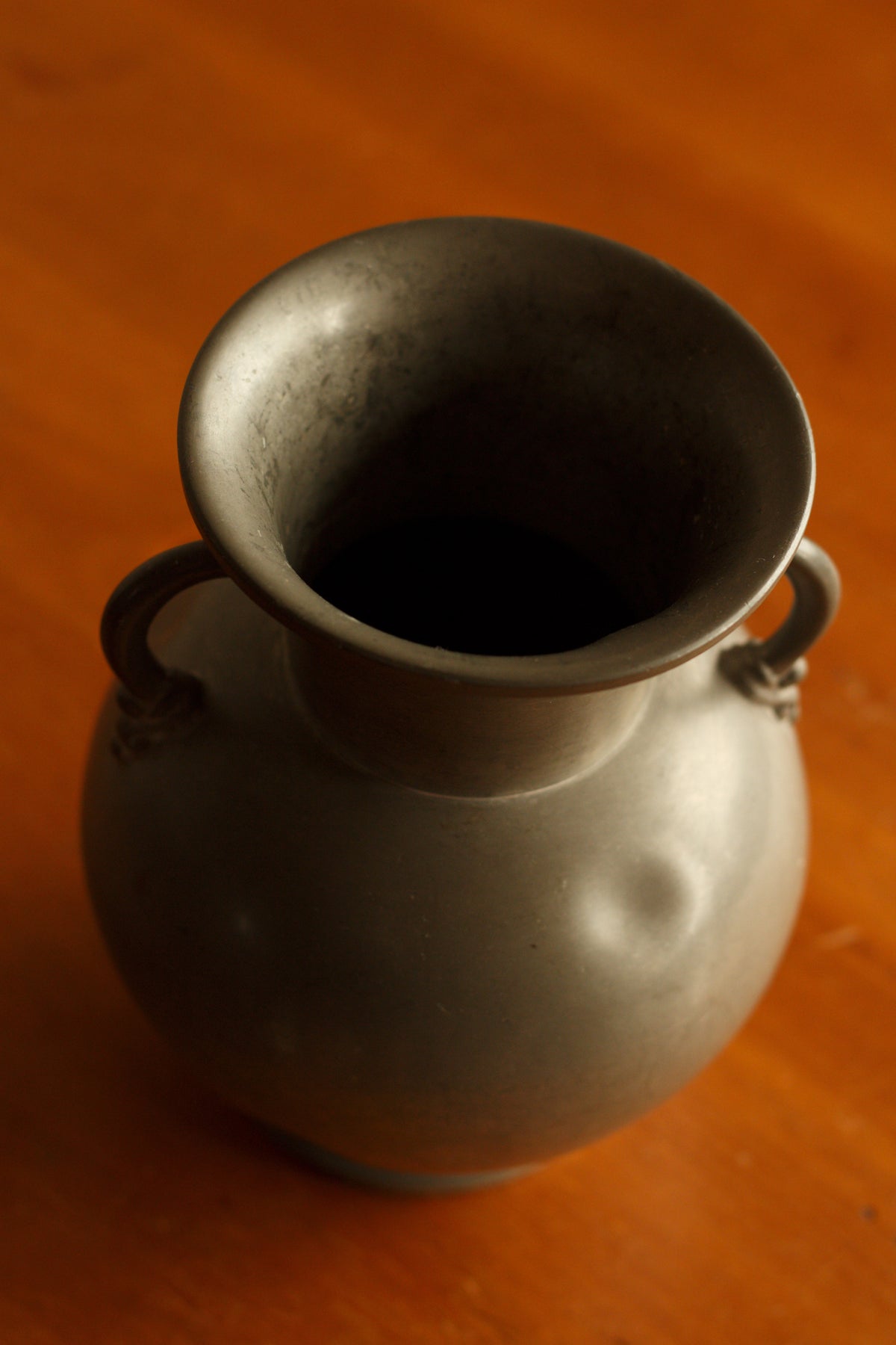 Sculptural Pewter Vase — detail view