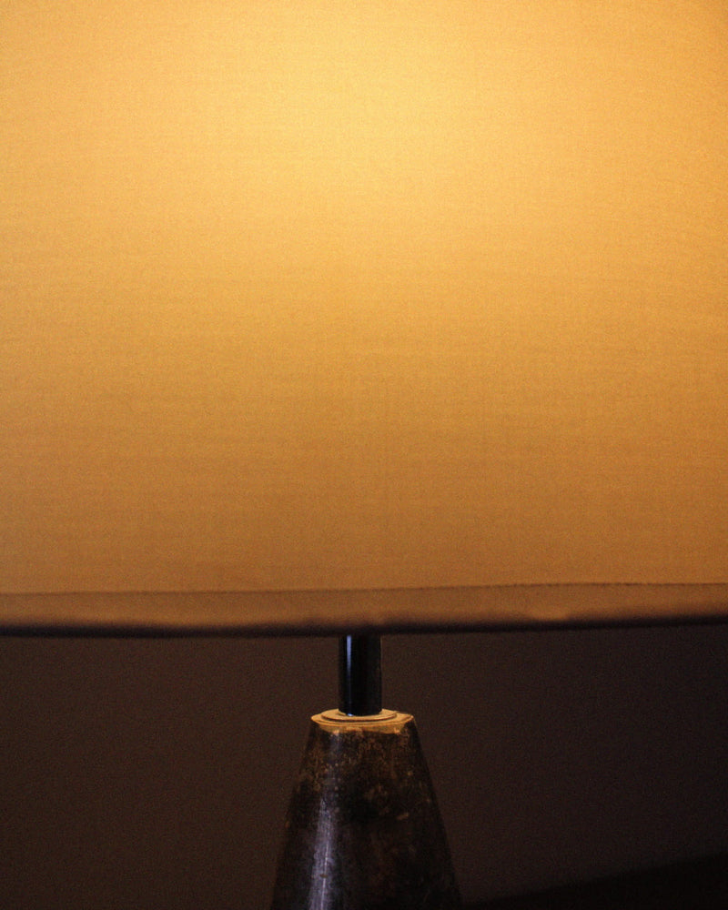 Silver Plated Vintage Table Lamp, Germany, 1950s — close-up of lamp shade and base