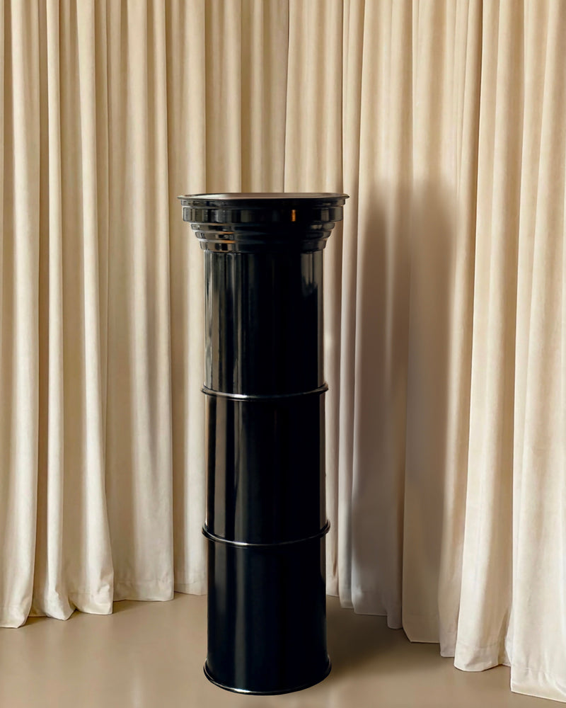 Art Deco Columns Plinth Pedestal in Black Glossy Aluminium by CASPAL | The Oblist