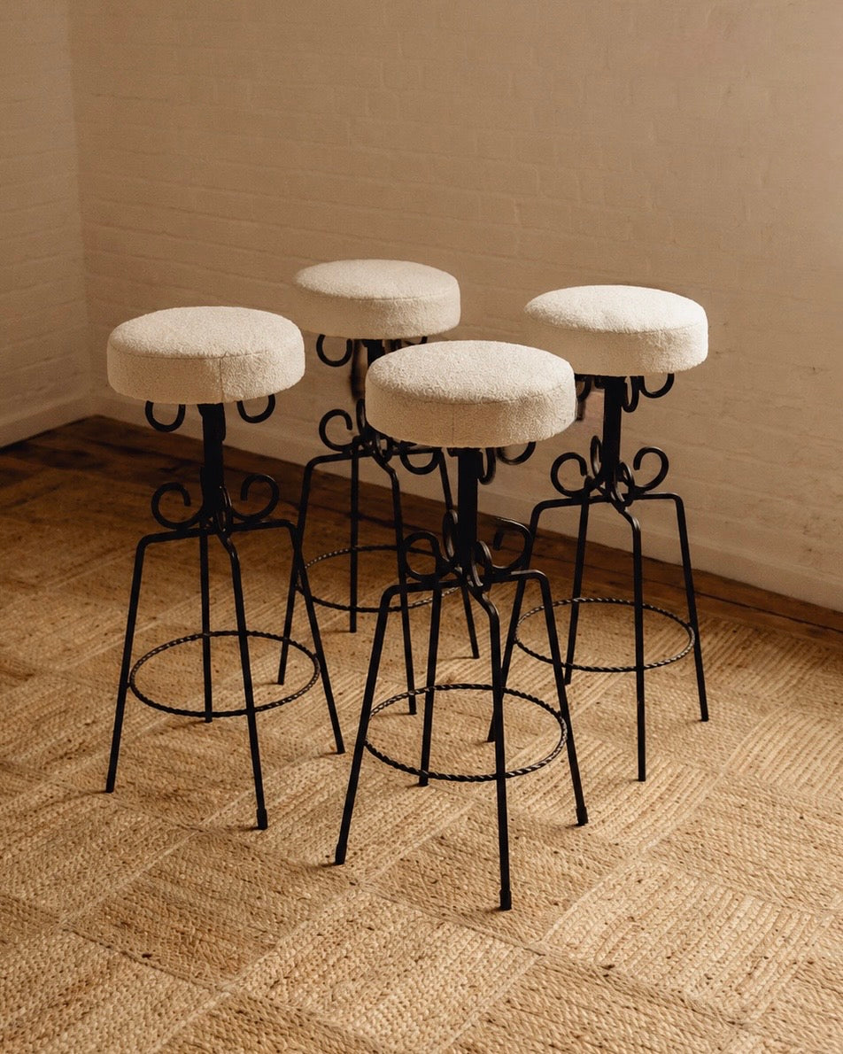 French Wrought Iron Stools by Passé The Store | The Oblist