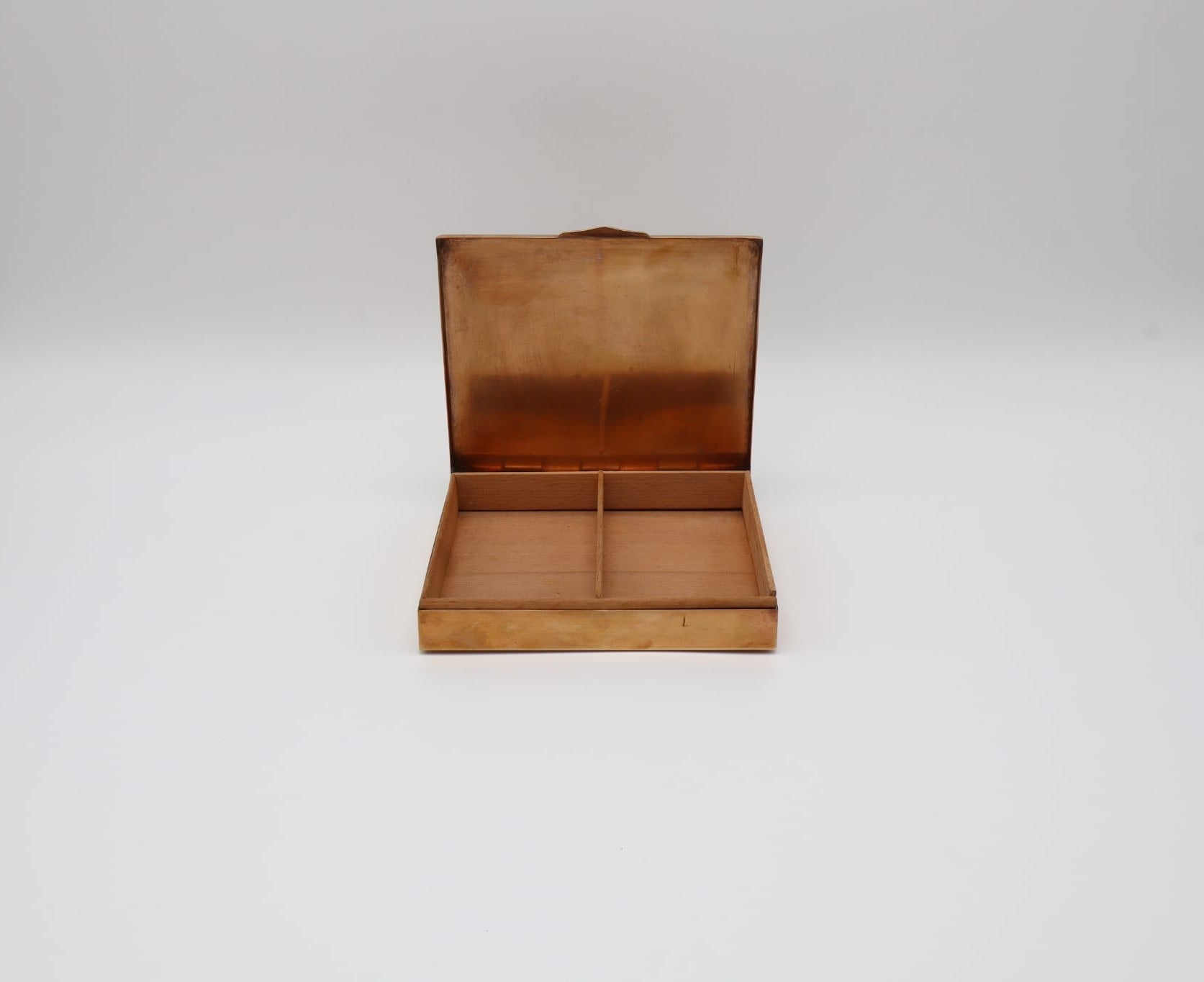 Art Deco Brass & Shagreen-Effect Box – Czechoslovakia (1930s) — lifestyle setting