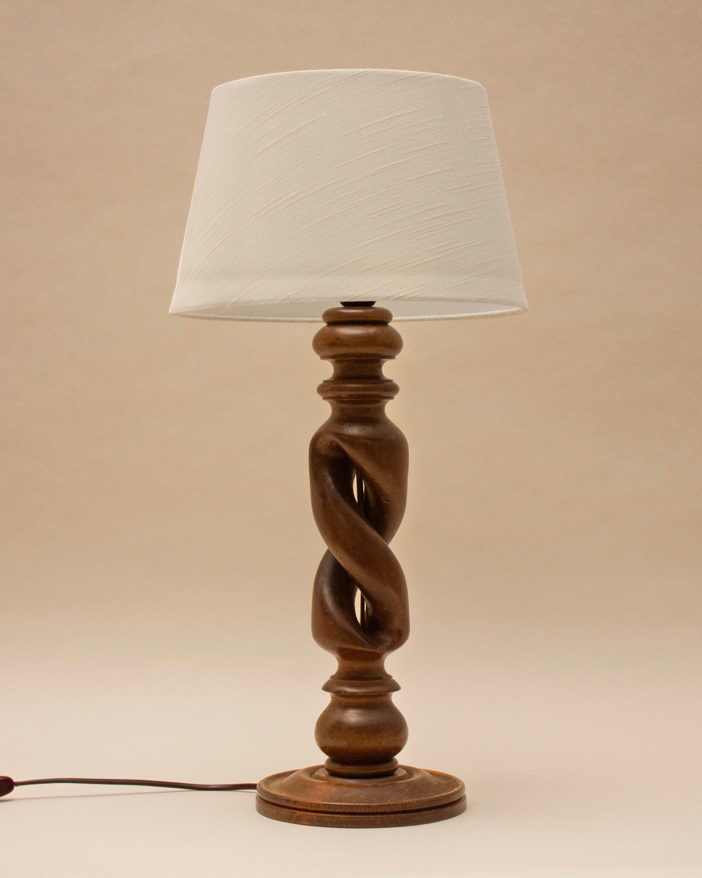 TOLÈDE LAMP by SÒLER | The Oblist — handcrafted wood base, white shade