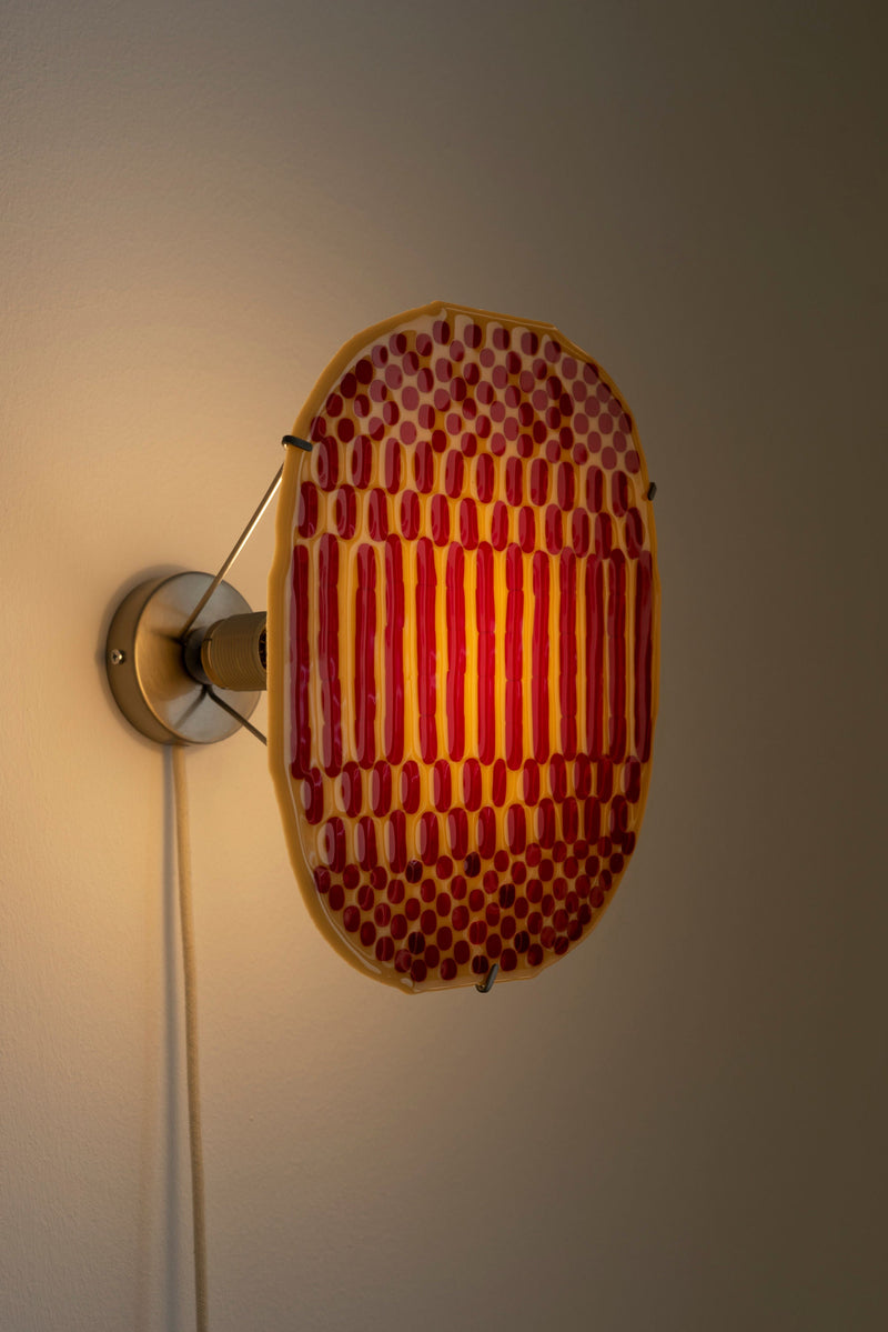 Beige Checker Wall Lamp