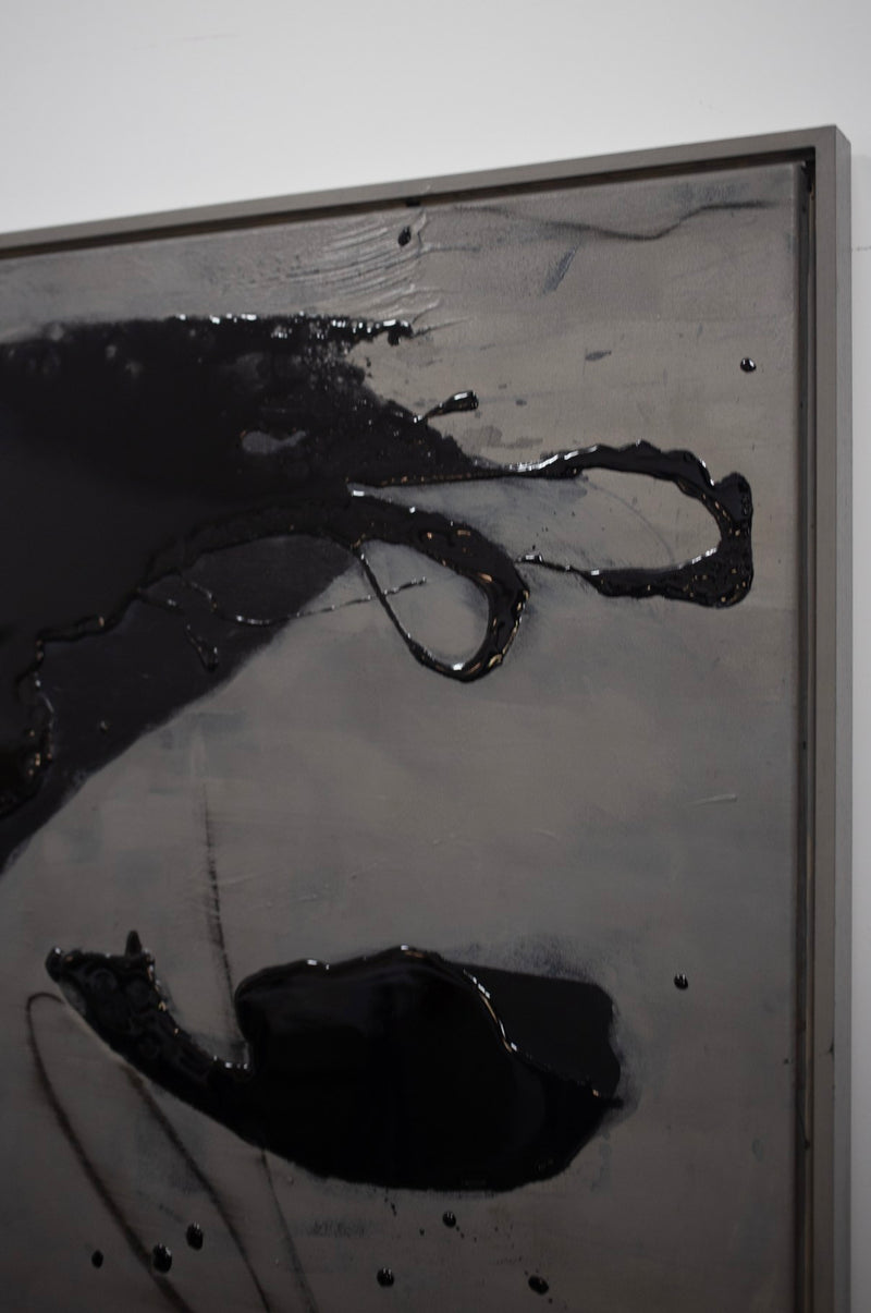 Black Drift - Painting — close-up of textured black paint detail