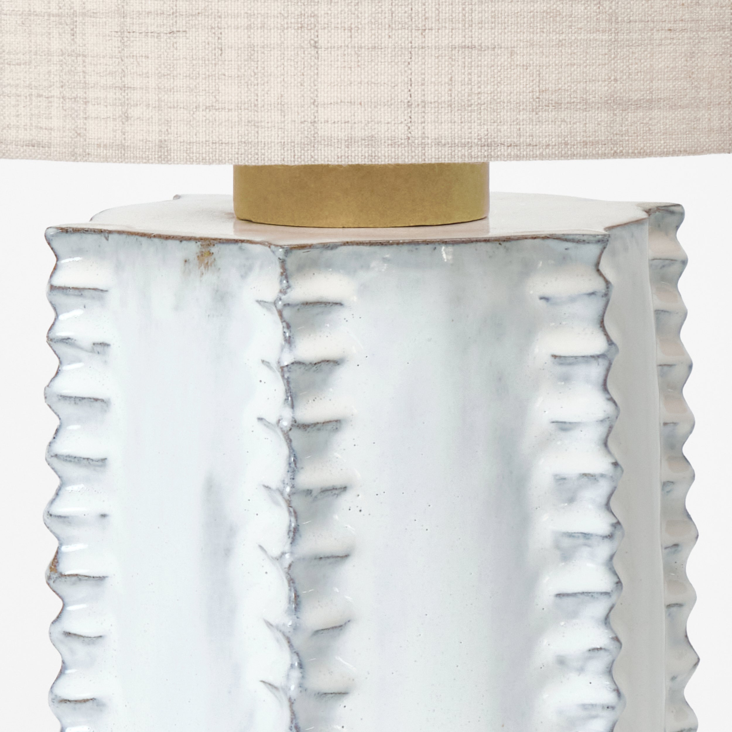Totem Table Light — close-up of textured white ceramic base