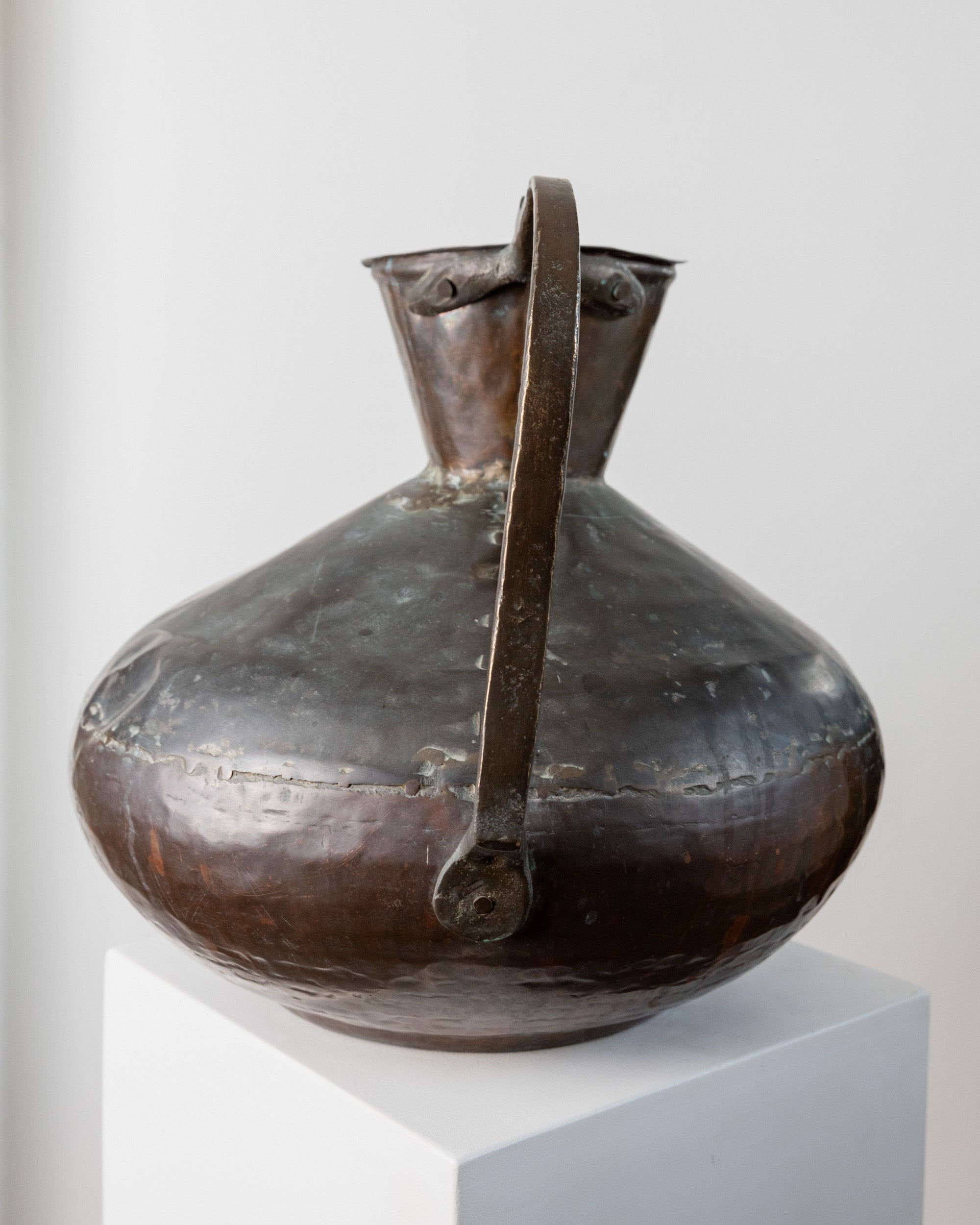 Antique Copper and Bronze Jug, Italy 1700s
