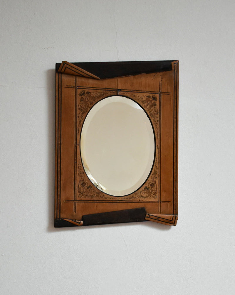 Wooden Edges Simulating Folds Mirror, XIXth c. by Barracuda Interiors | The Oblist — handcrafted wood, vintage design