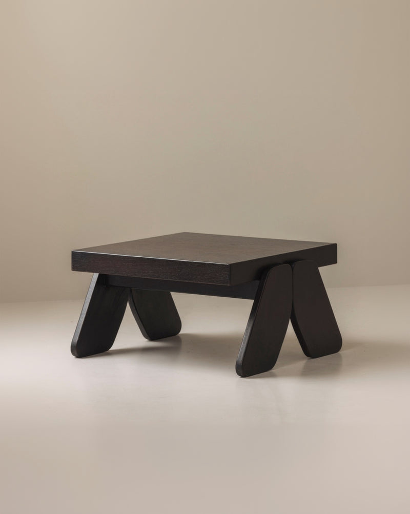 French brutalist coffee table in wenge, 1970s by Modern Living | The Oblist
