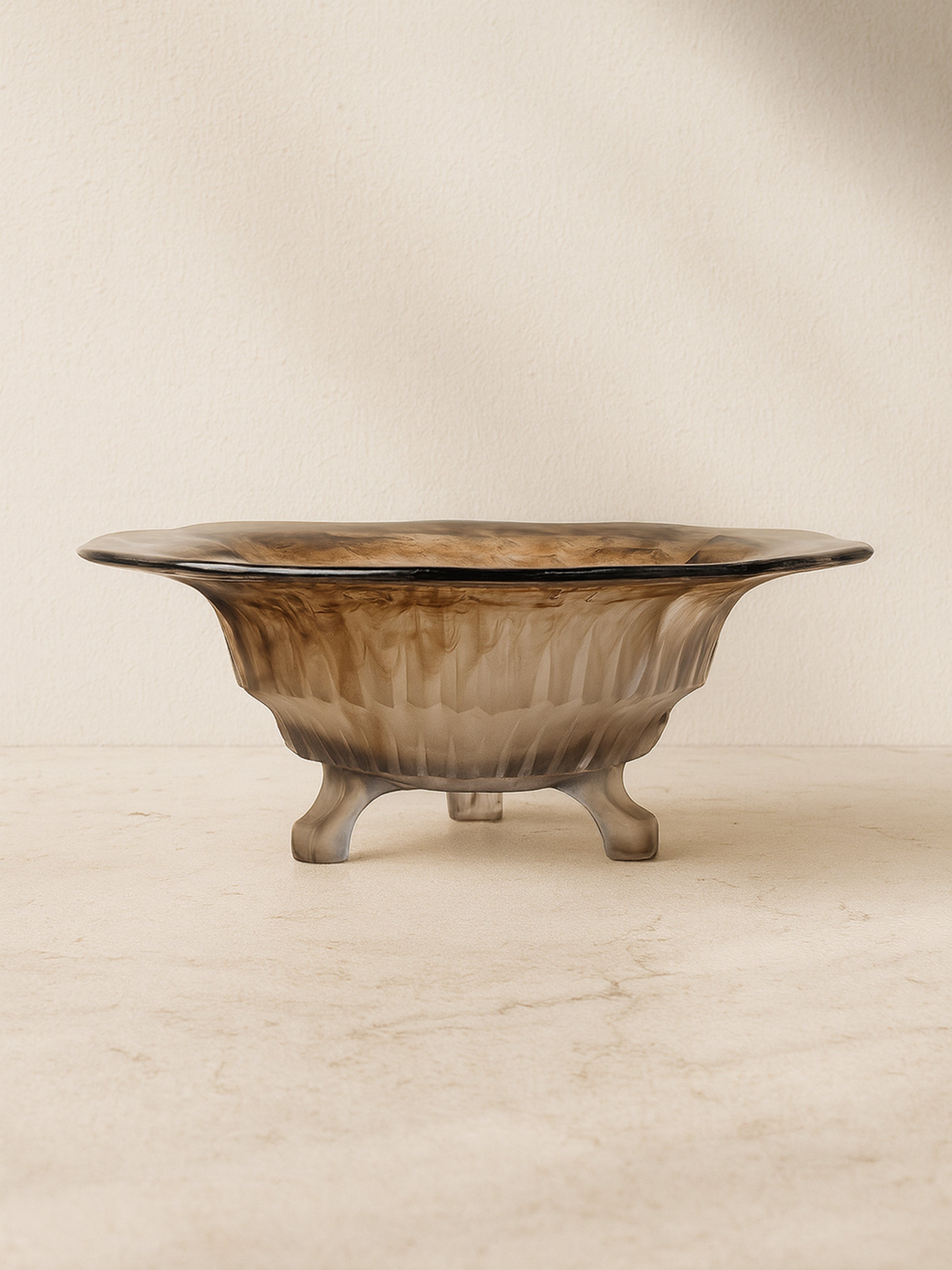 German Art Deco Cloud Glass Foot Bowl