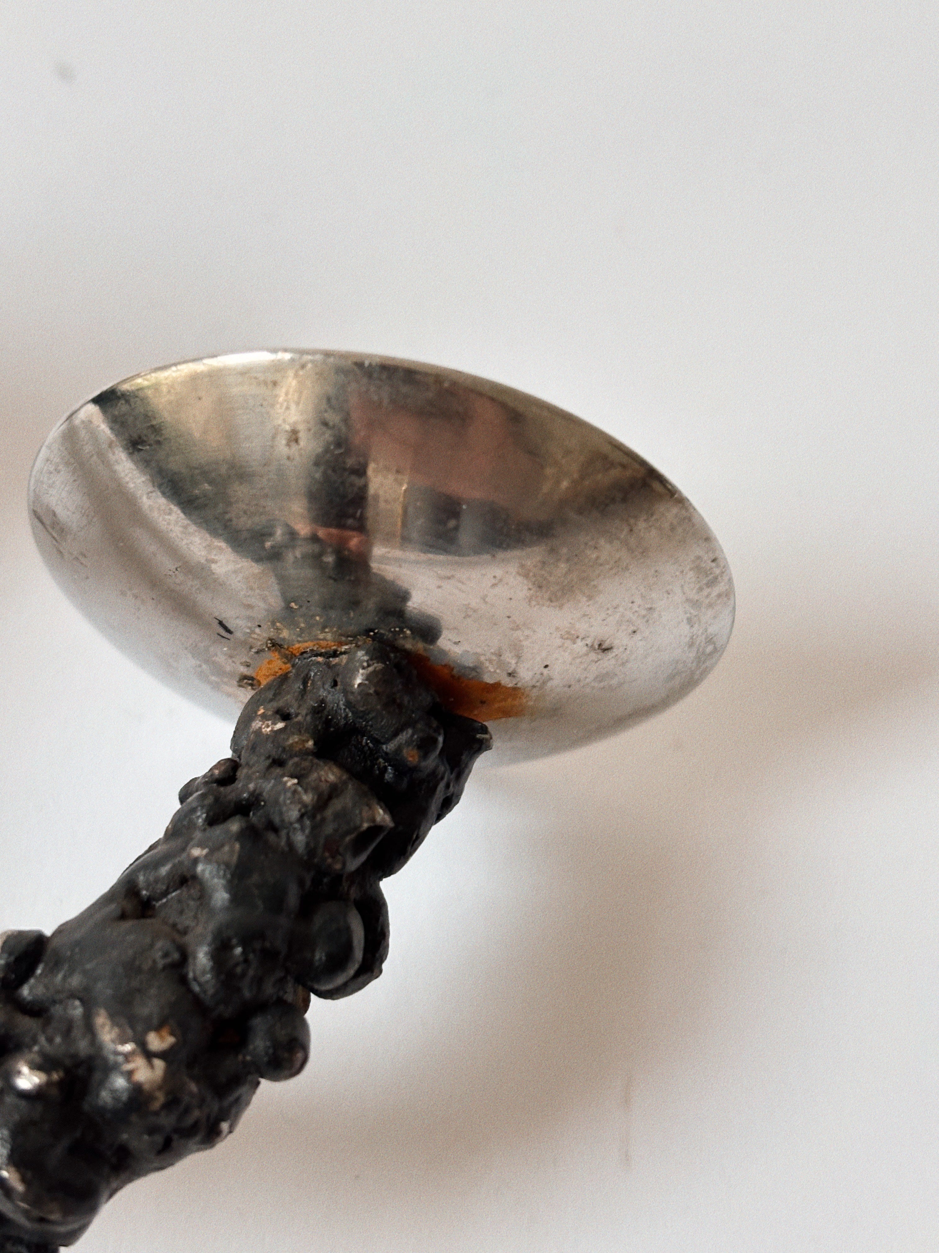 Molten Textured 4 Arm Candlestick, c. 1970's Poland — alternate view