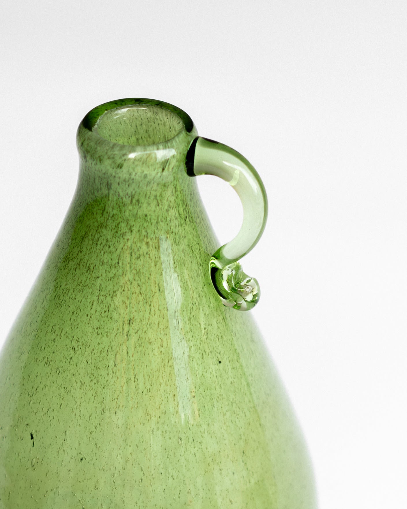 Art Deco Green Glass Vase by William Stenberg, Sweden, 1930s — detail view